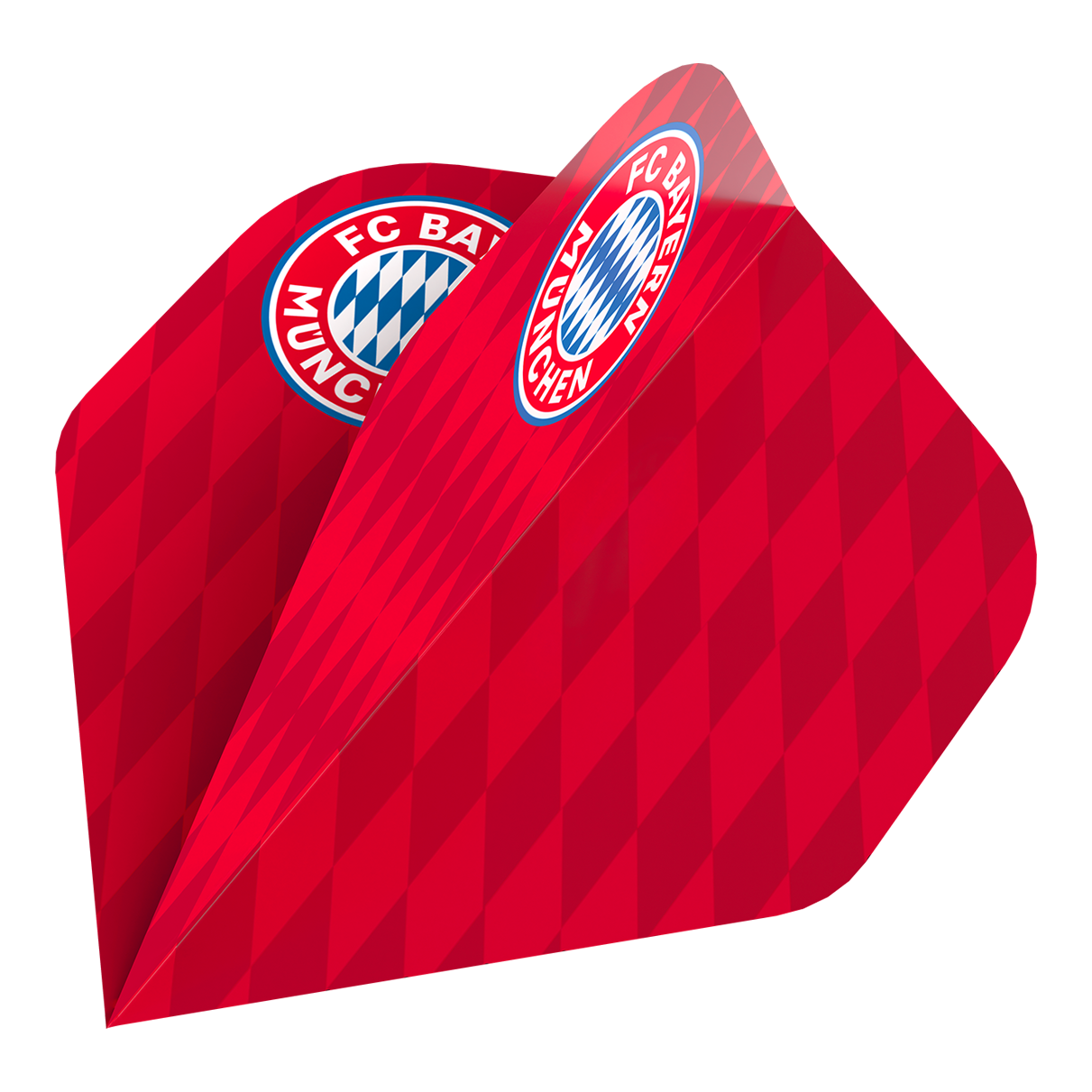 Das Bild zeigt die Bulls FC Bayern München Flight Collection - 5 Satz. Es sind fünf Flights im Stil des Fußballvereins FC Bayern München abgebildet.