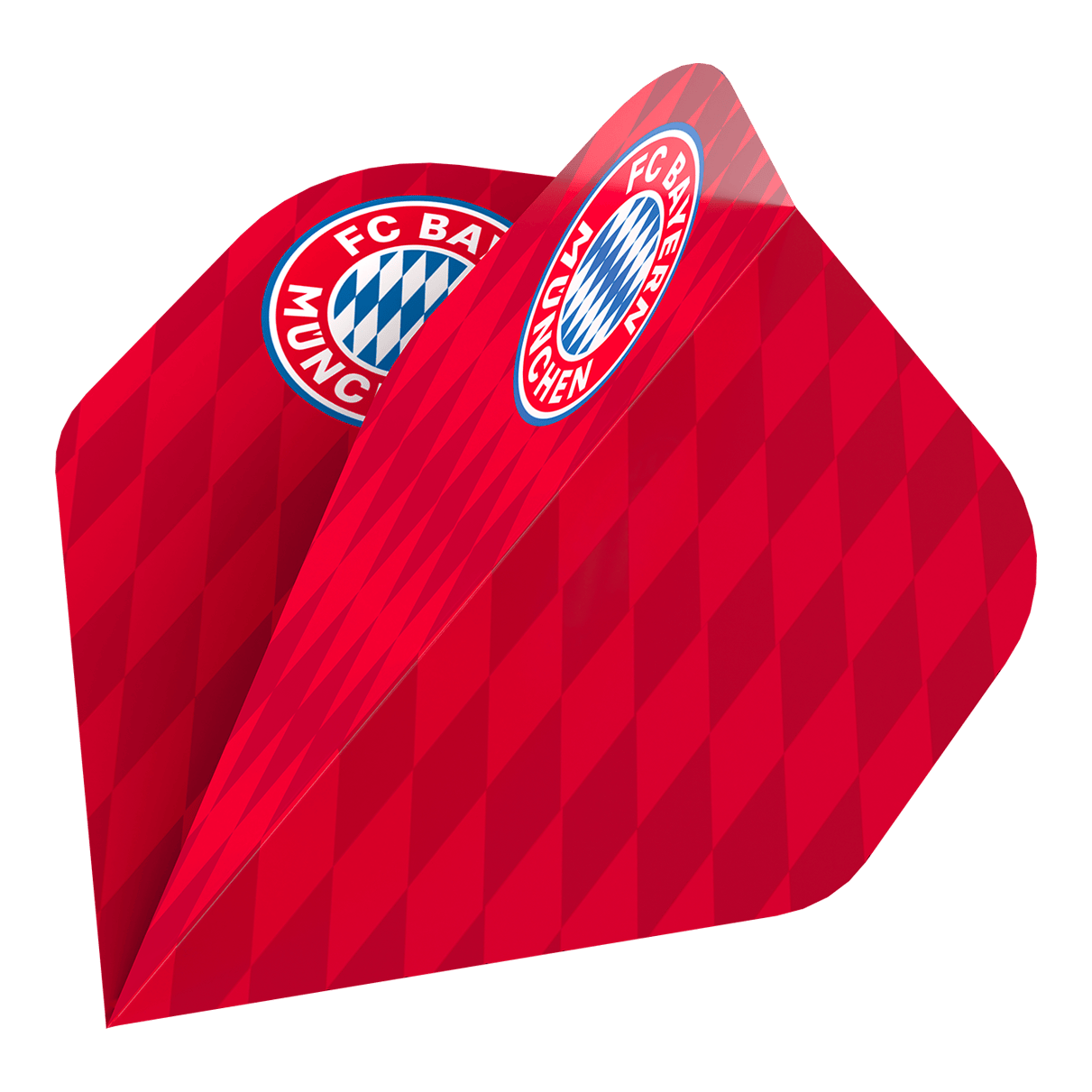 Collection de vols Bulls FC Bayern Munich - 5 ensembles Das Bild zeigt die Bulls FC Bayern München Flight Collection - 5 Satz. Es sind fünf Flights im Stil des Fußballvereins FC Bayern München abgebildet.