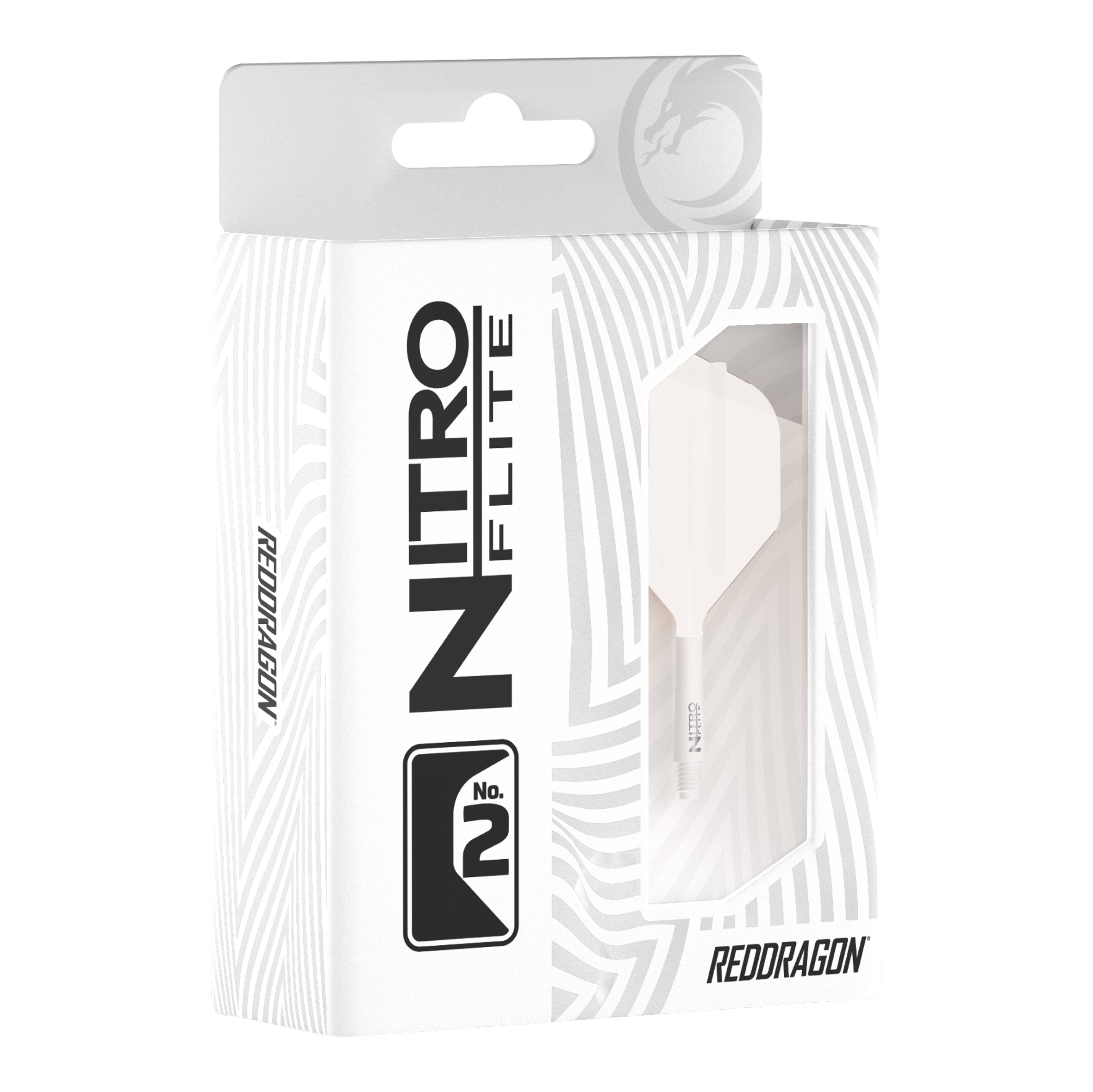 Ailettes Red Dragon Nitroflite blanches, tige blanche, n° 2 Hier sind die Red Dragon Nitroflite White Shaft White Flights No2 zu sehen. Sie sind für Dartpfeile gedacht und komplett in Weiß gestaltet.