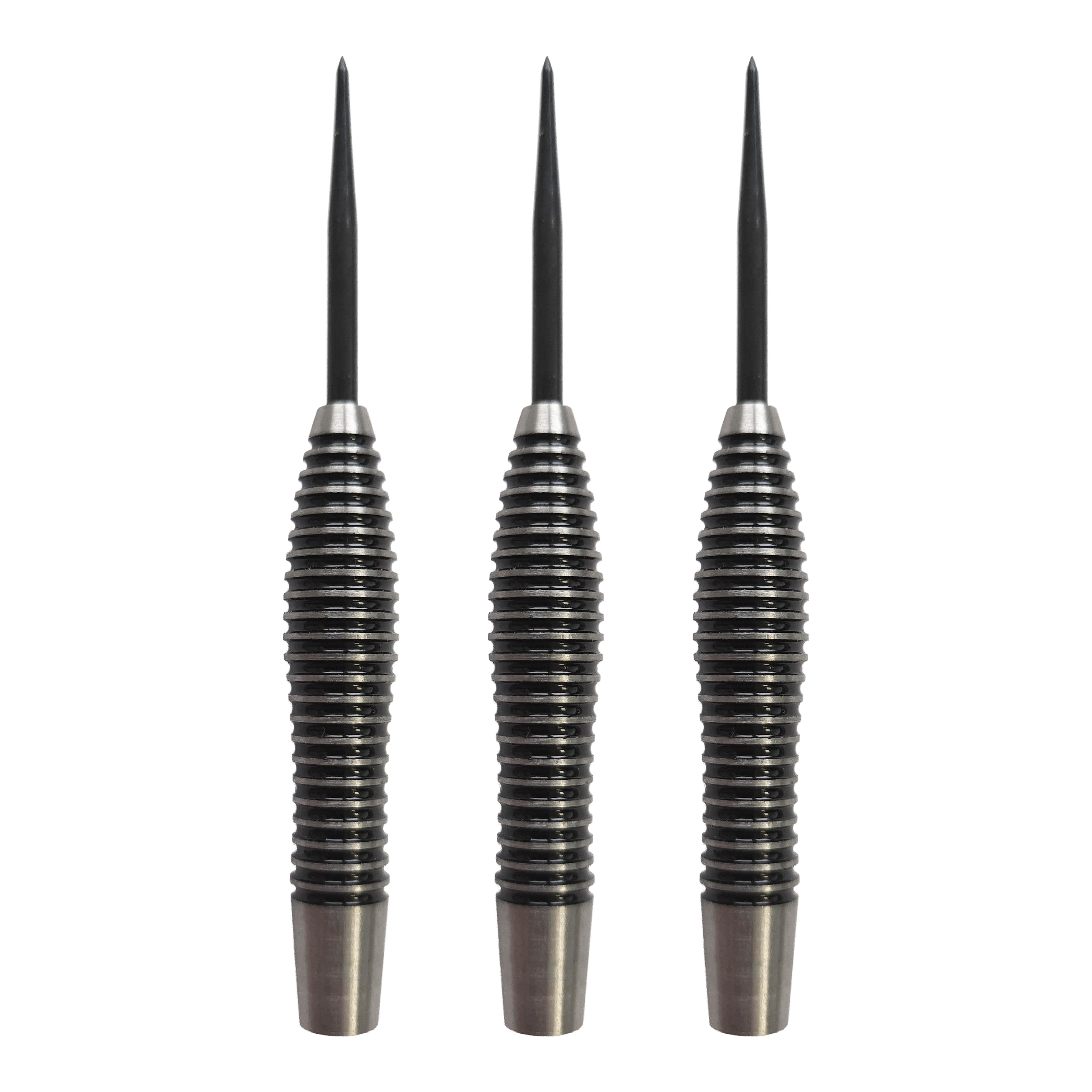 Canons de fléchettes en acier McDart Black Ring Torpedo - 24 g Auf dem Bild sind die McDart Black Ring Torpedo Steeldart-Barrels - 24g dargestellt. Es wird ein Set von Dart-Barrels im Torpedo-Design mit schwarzen Ringen gezeigt.