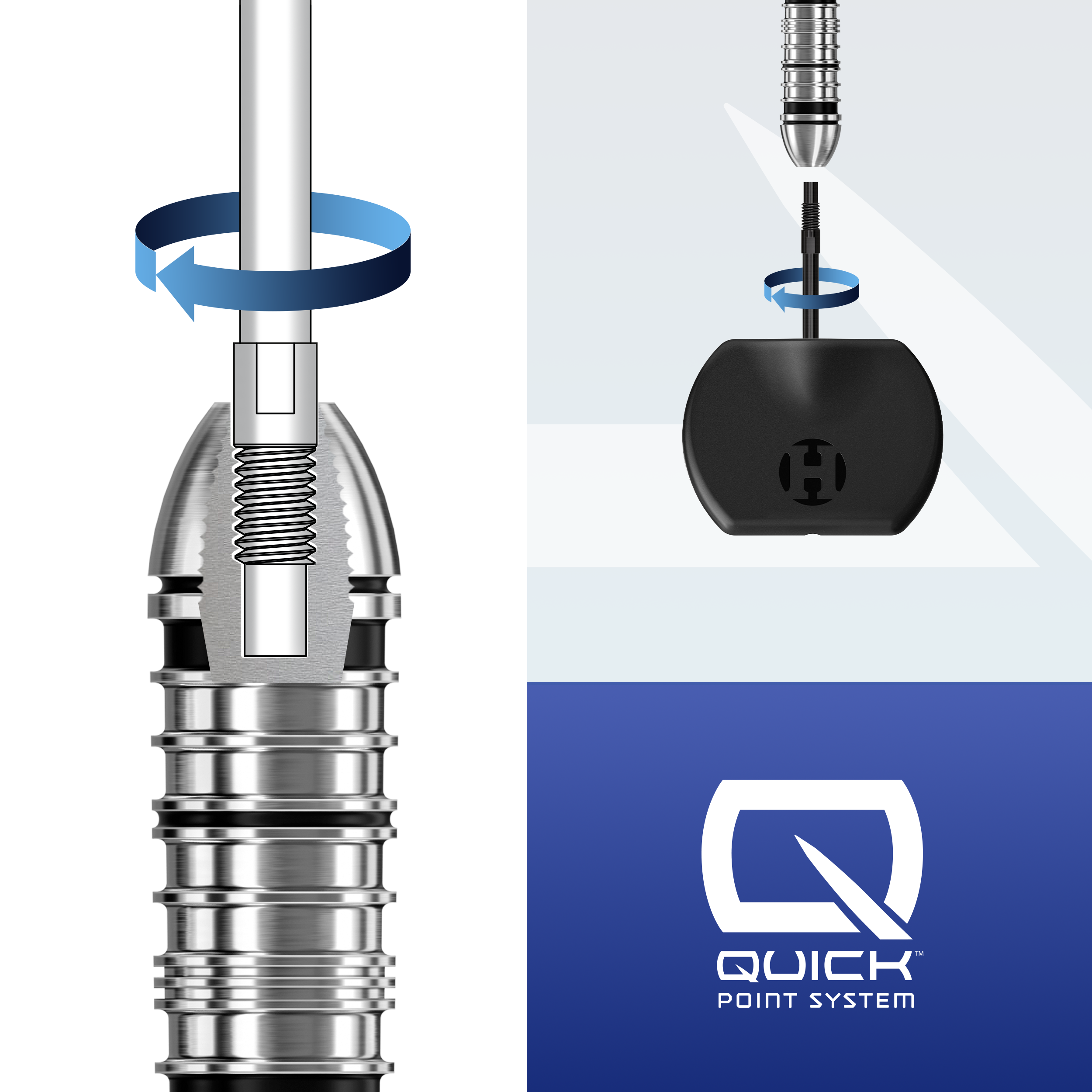 Outil de pointage rapide de base de Harrow Das Harrows Basic Quick Point Tool ist auf diesem Bild erkennbar. Das nützliche Werkzeug eignet sich für Dartspieler.