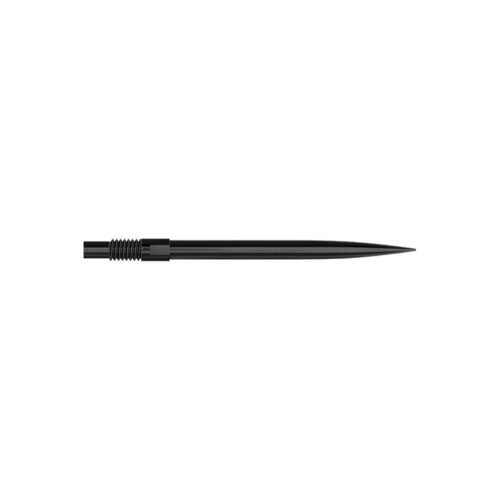 Embouts de fléchettes Harrows Quick Point - Noirs Das Bild zeigt das Produkt mit dem Namen 'QP23974_Harrows_QuickPoint_Dartspitzen_Schwarz_30mm_2'. Es sind schwarze Dartspitzen abgebildet.