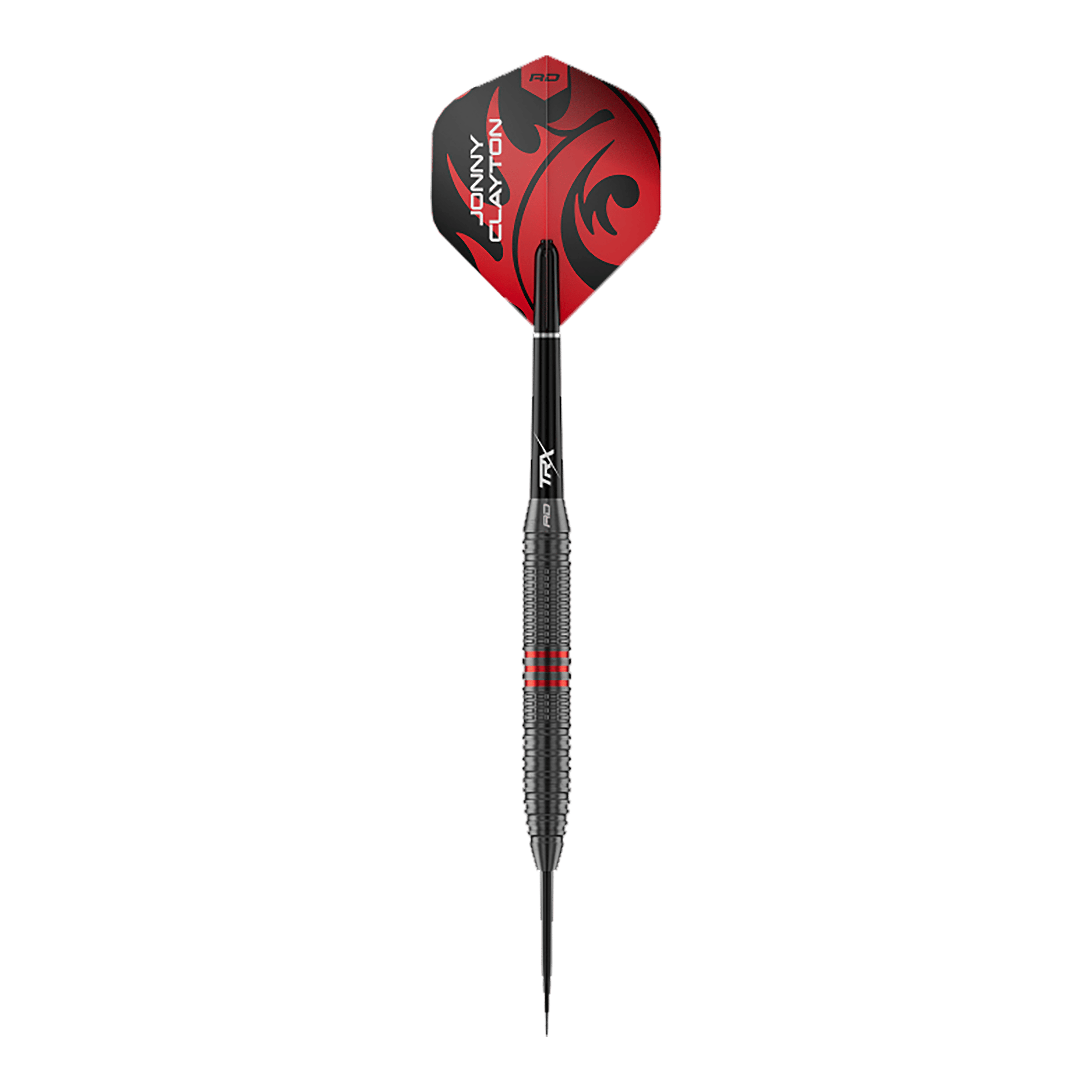 Fléchettes en acier Red Dragon Jonny Clayton Core Brass - 21 g Abgebildet ist ein einzelner Red Dragon Jonny Clayton Core Brass Steeldart mit 21g Gewicht. Der Dart zeigt goldene Akzente und ein markantes Griffdesign.