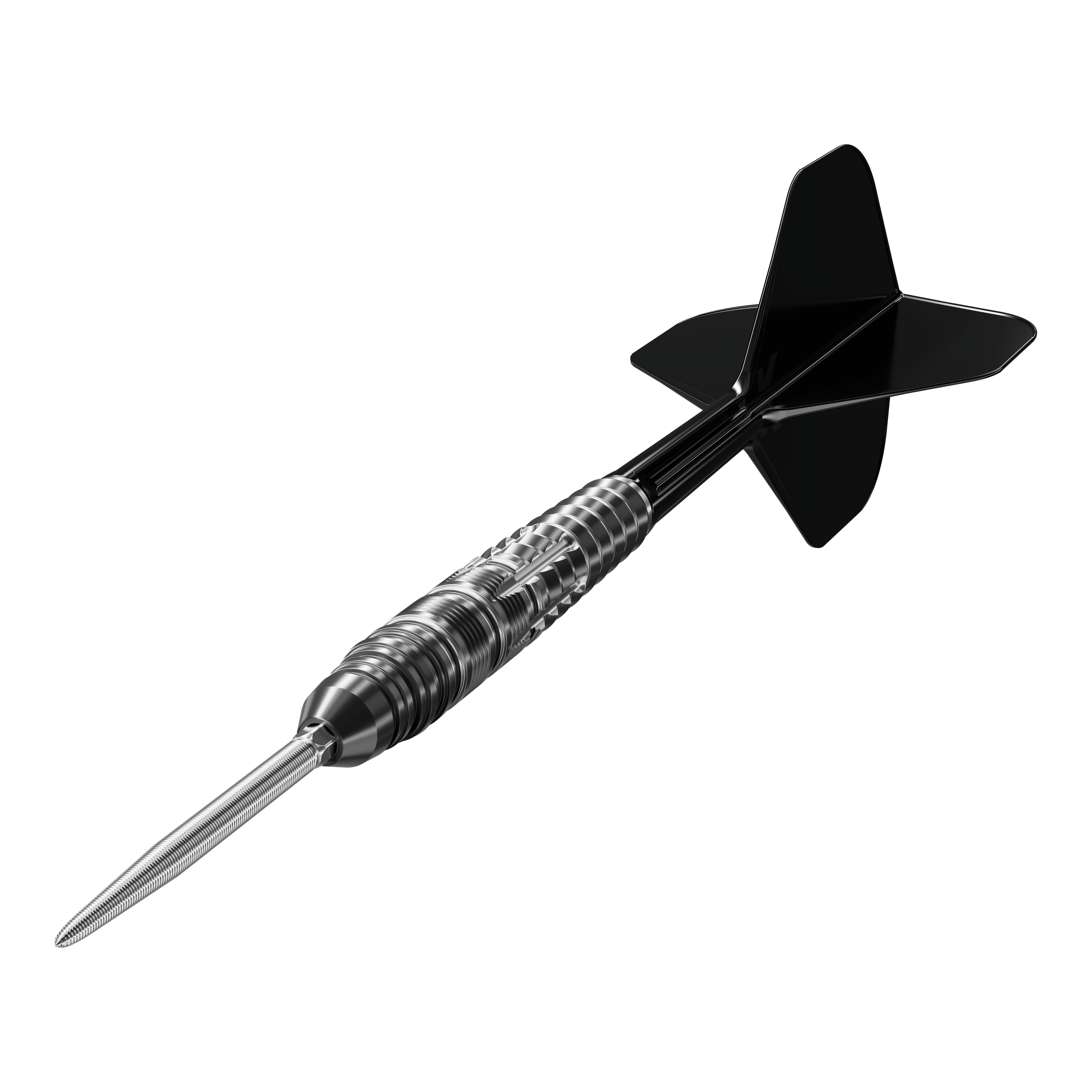 Fléchettes en acier Target Japan Black Marque Blaze Swiss Point - 23 g Zu sehen sind die Target Japan Black Marque Blaze Swiss Point Steeldarts - 23g aus einer anderen Perspektive. Die Darts haben eine schwarze, stilvolle Optik.