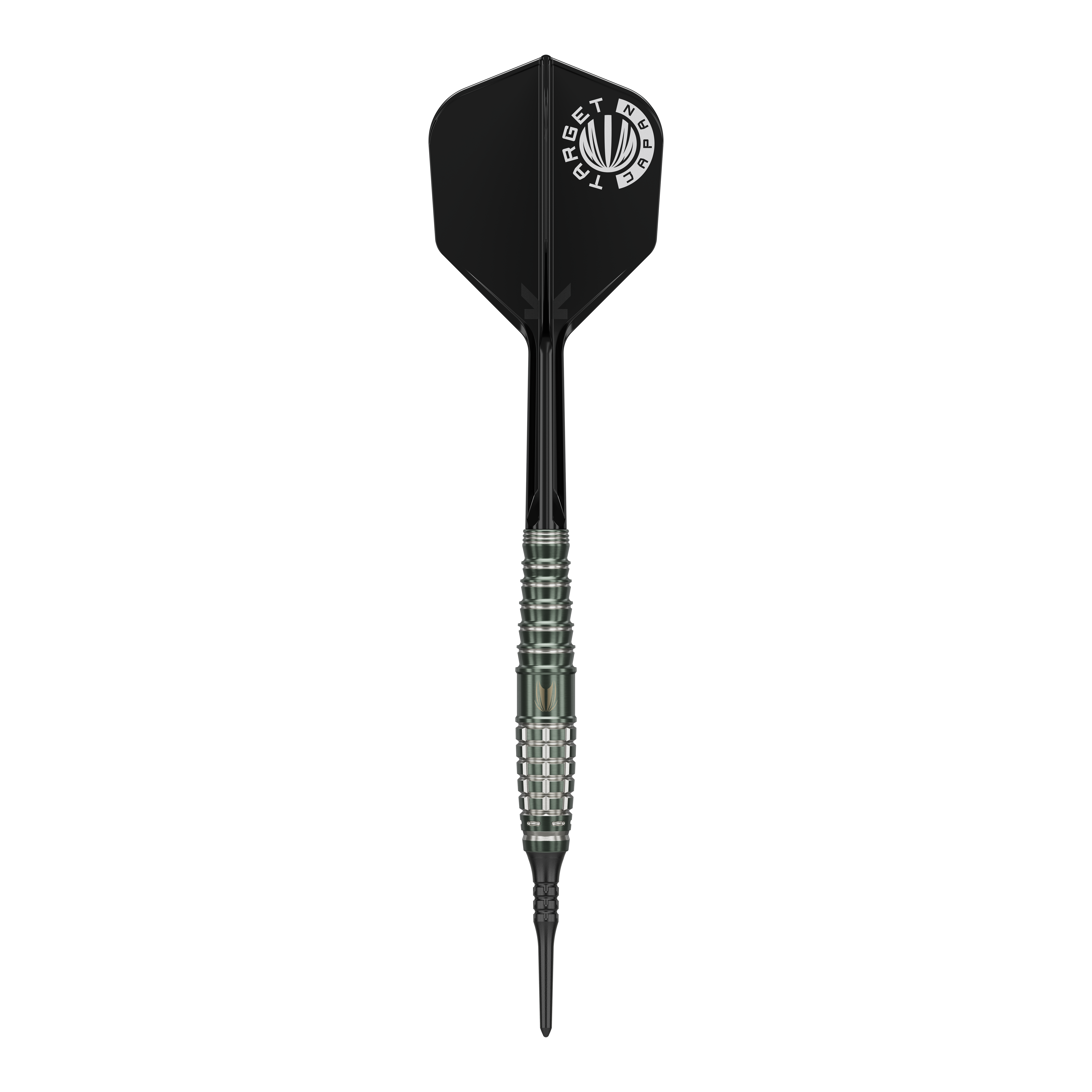 Fléchettes souples Target Japan Akito Yamagata Scream GEN1 - 19 g Das Bild zeigt einen Target Japan Akito Yamagata Scream GEN1 Softdart mit einem Gewicht von 19g. Der Dart hat eine schwarze Spitze, einen silbernen, geriffelten Schaft und eine schwarze Flights mit weißem Aufdruck.