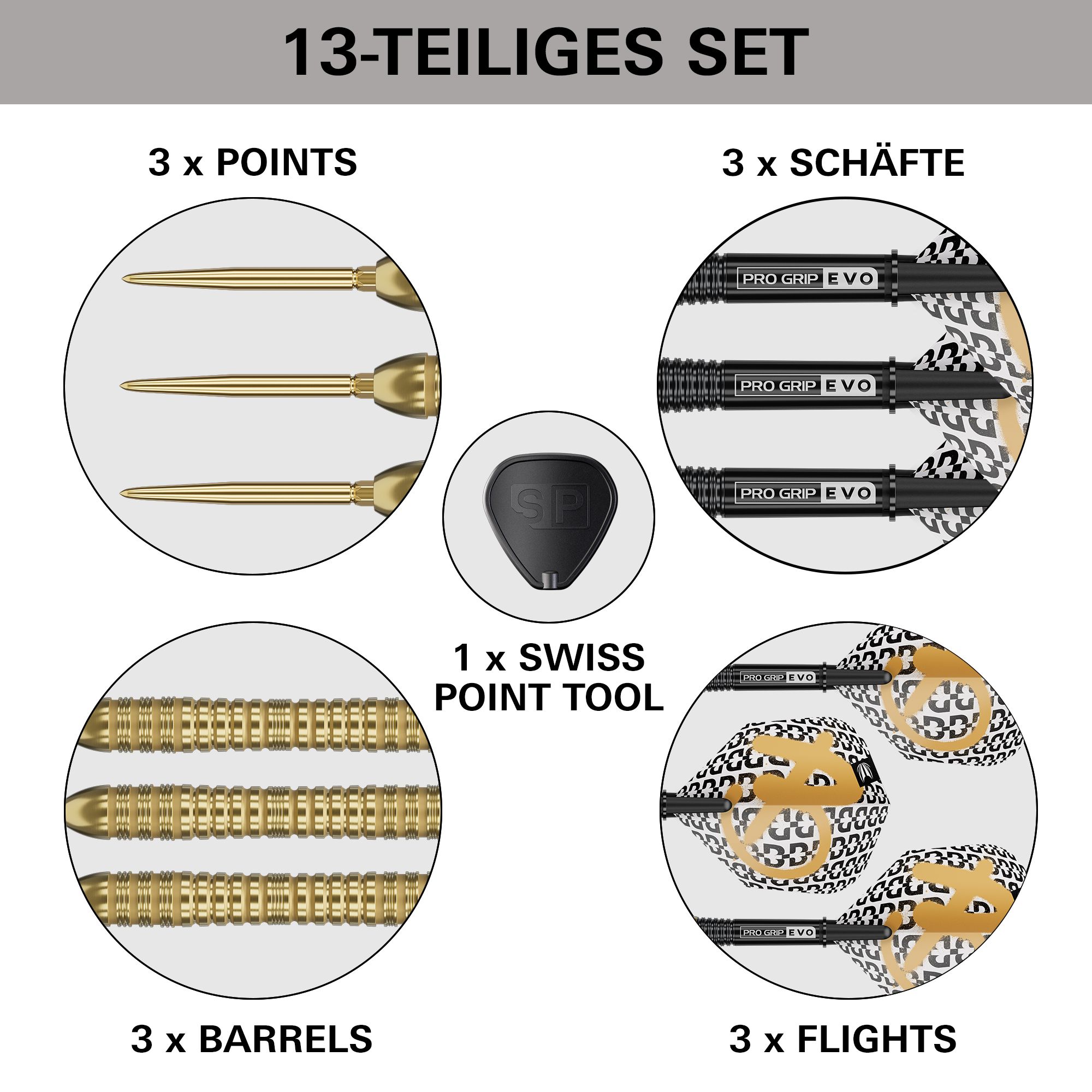 Fléchettes en acier Target Bolide Envy 04 Swiss Point Das Bild zeigt die Target Bolide Envy 04 Swiss Point Steeldarts. Diese Darts bieten Präzision und Qualität für das Dartspiel.