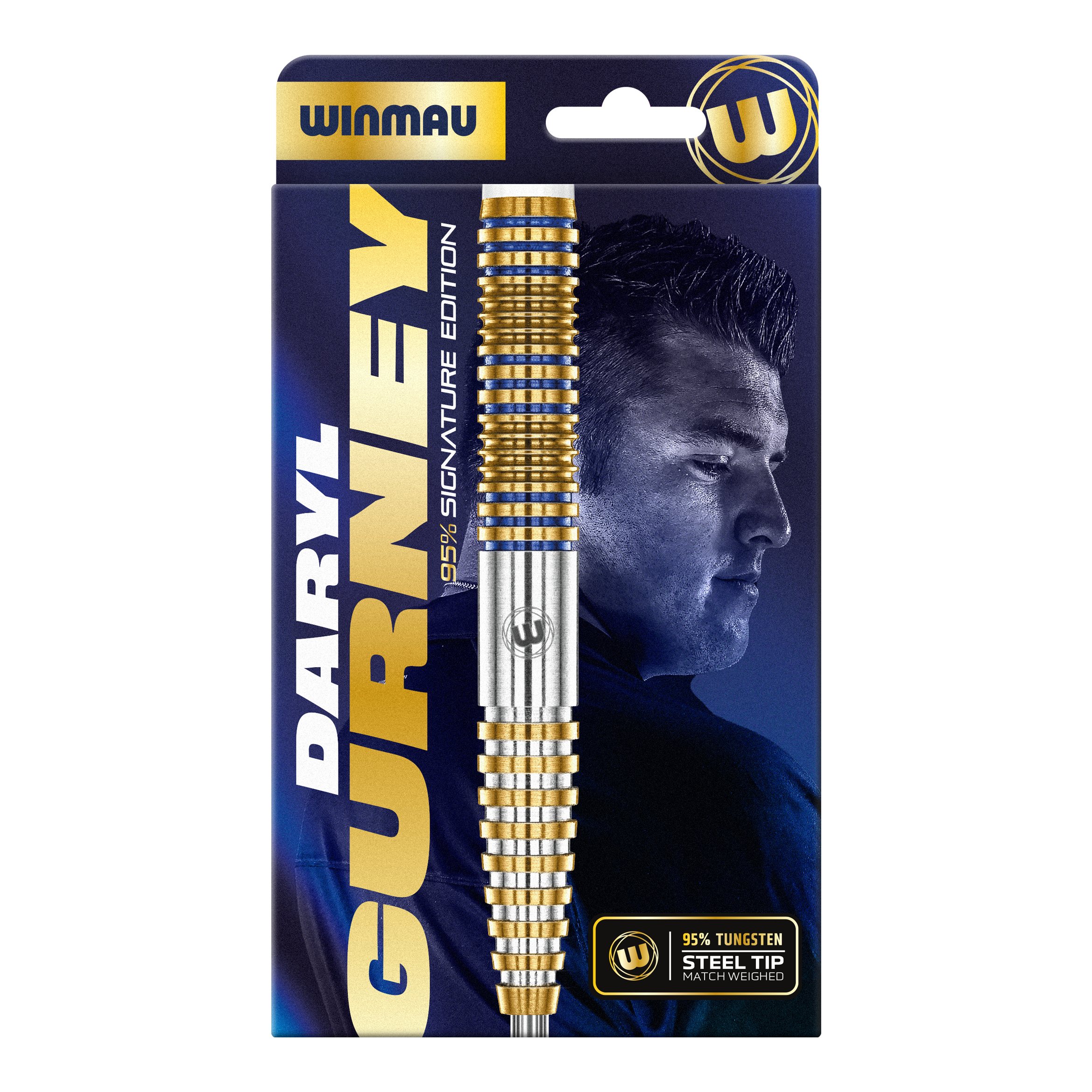 Dieses Bild zeigt die Winmau Daryl Gurney Signature Edition Steeldarts - 23g in einer anderen Ansicht. Die Darts bieten Präzision und Haltbarkeit.