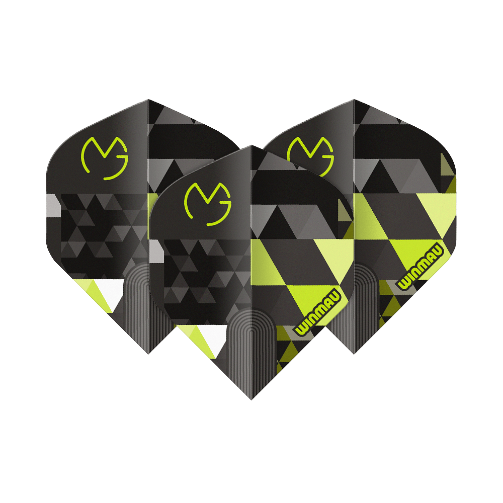 Vols standard Winmau Prism Delta MvG Logo Vert n° 2 Abgebildet ist Winmau Prism Delta MvG Logo Green No2 Standard Flights. Das Produkt zeigt grüne Dart-Flights mit Logo als Set.
