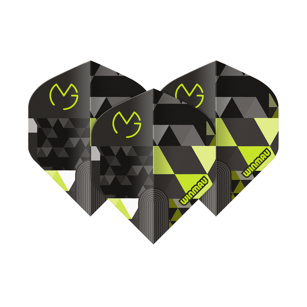 Vols standard Winmau Prism Delta MvG Logo Vert n° 2 Winmau Prism Delta MvG Logo Green No2 Standard Flights sind zu sehen. Das Produkt wird häufig bei Darts verwendet.