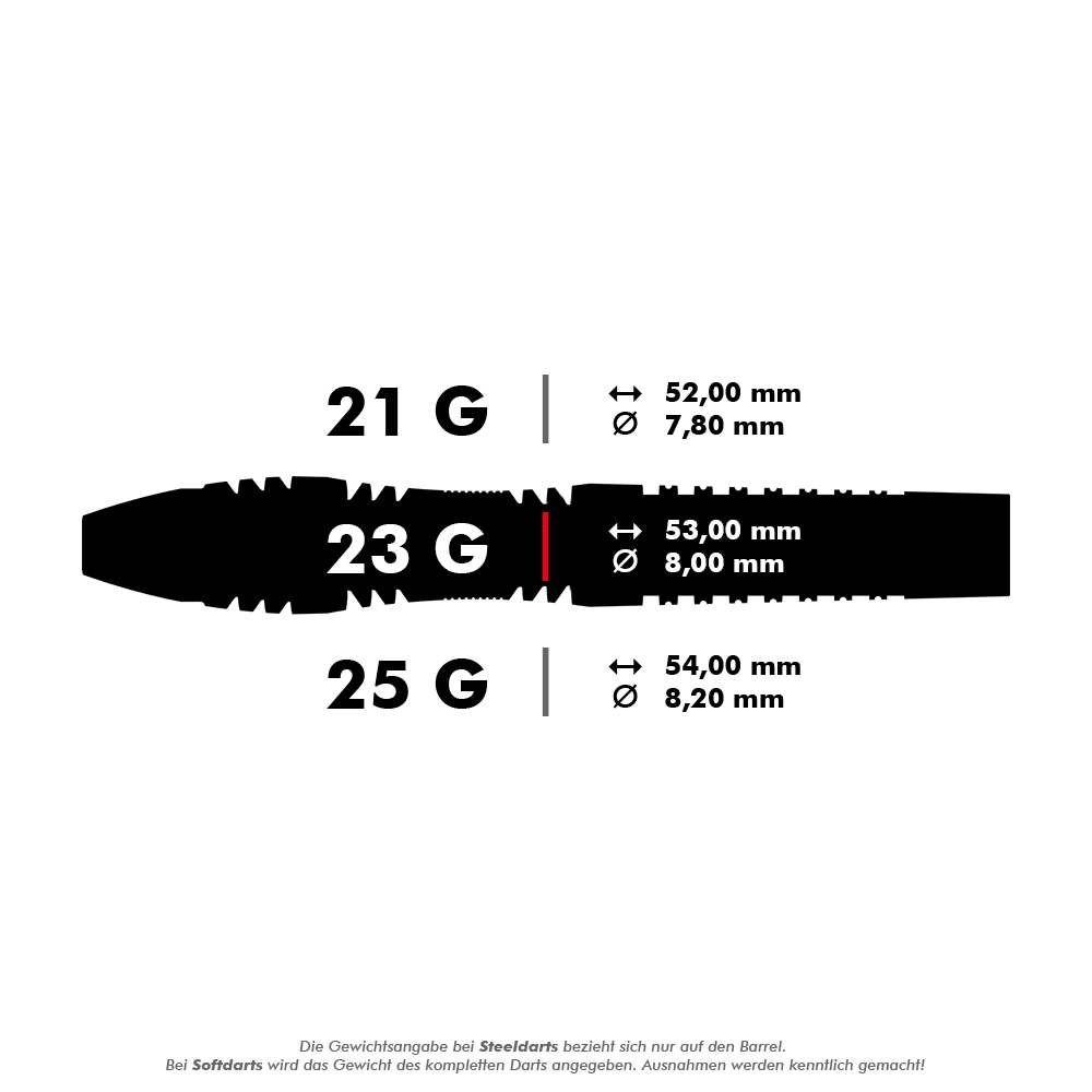 Target Phil Taylor Power 8Zero fléchettes en acier titane noir