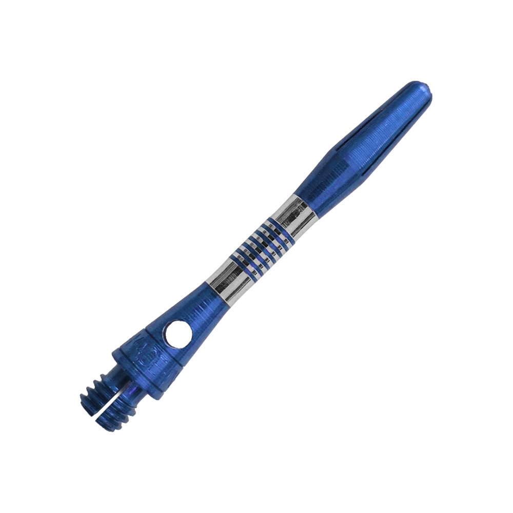 Tiges en aluminium Cetra Bulls NL - Bleues Blauer Aluminium Dart Schaft mit 34mm Länge ist zu sehen. Ideal für individuelle Dartpfeile und Präzision beim Spiel.