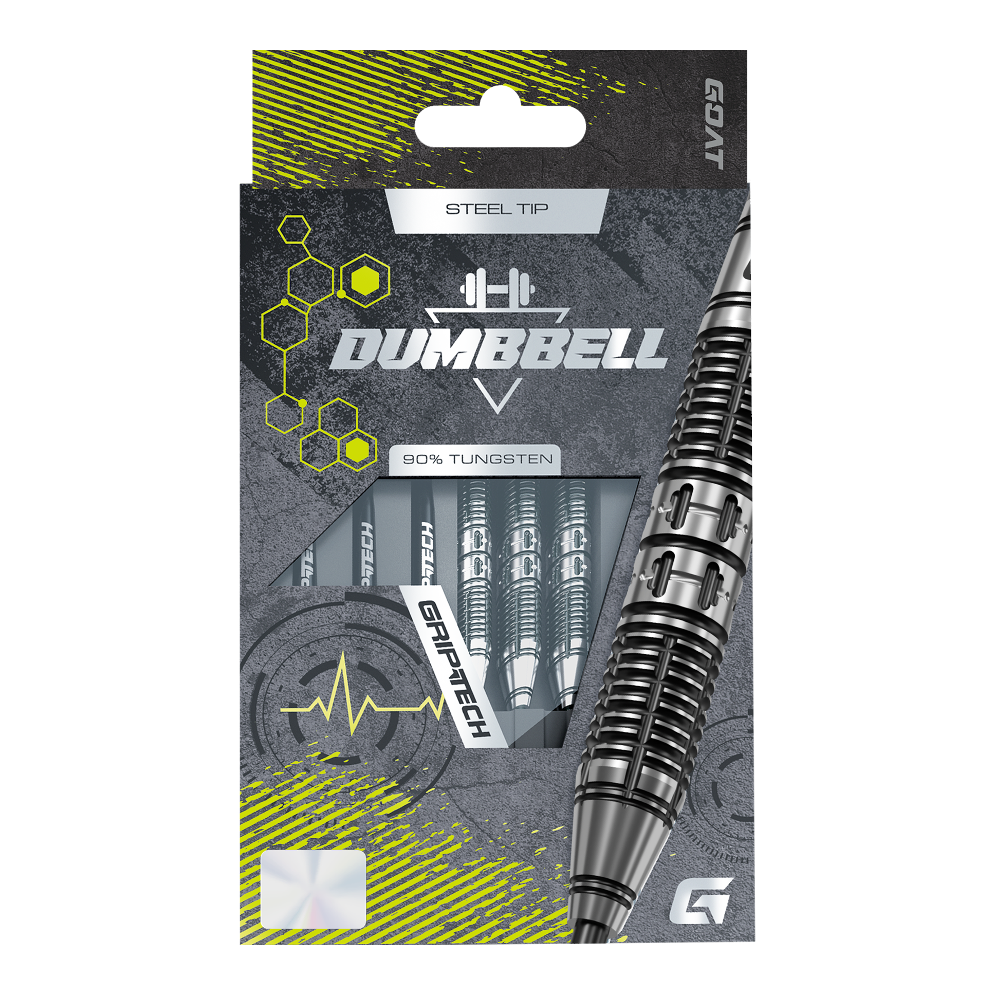 Haltère GOAT Fléchettes en acier Hier sieht man die GOAT Dumbbell Steeldarts. Die Steeldarts besitzen ein unverwechselbares Aussehen.