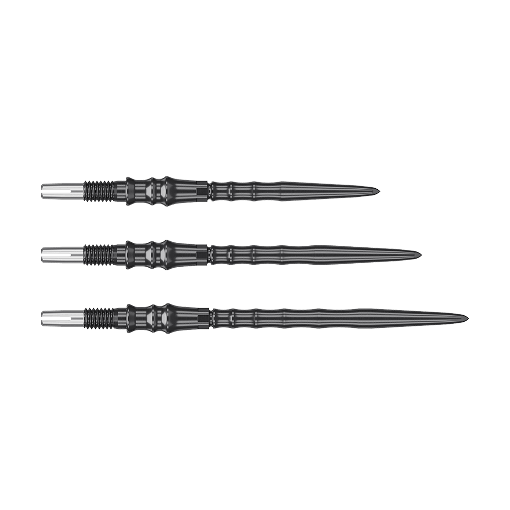 Pointes de fléchettes en acier de qualité supérieure Target Japan Swiss Point - Noires Das Bild zeigt die Target Japan Premium Swiss Point Steeldartspitzen in Schwarz. Die Spitzen sind robust und bieten einen sicheren Halt im Board.