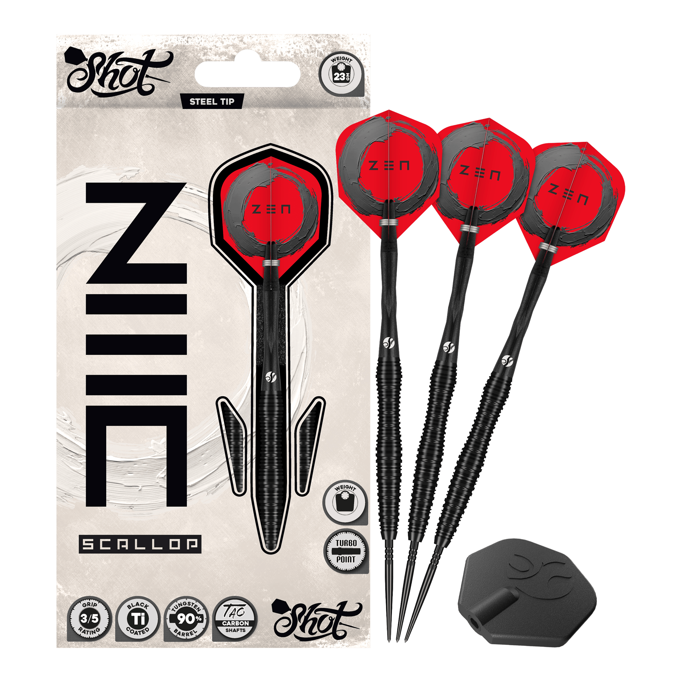 Fléchettes en acier Shot ZEN Scallop Turbo Point - 23 g