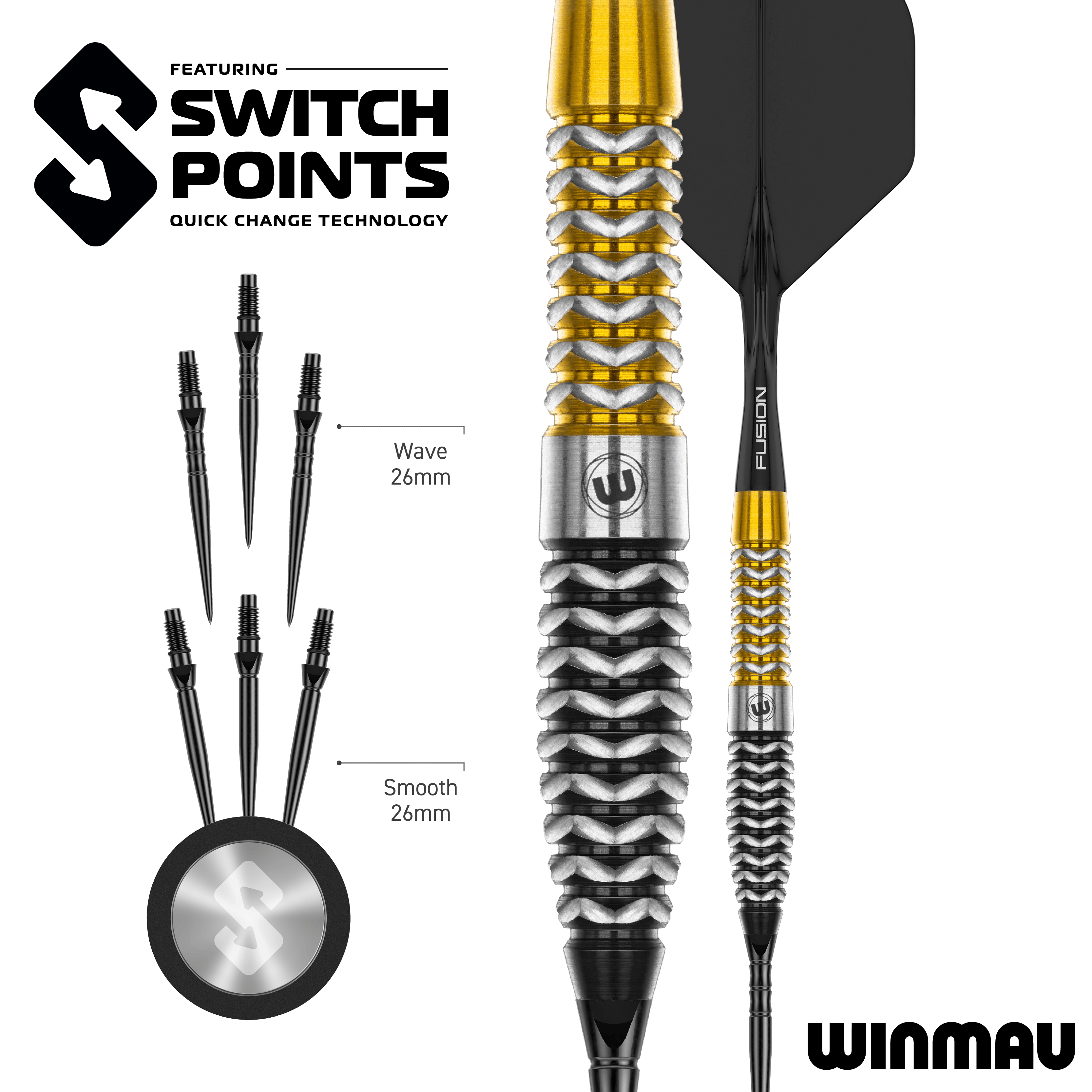 Points de commutation de torpilles Winmau Exion Steeldarts Das Bild zeigt vermutlich einen Winmau Exion Torpedo Switch Points Steeldarts aus einer anderen Perspektive. Es handelt sich um ein Produkt speziell für den Dartsport.