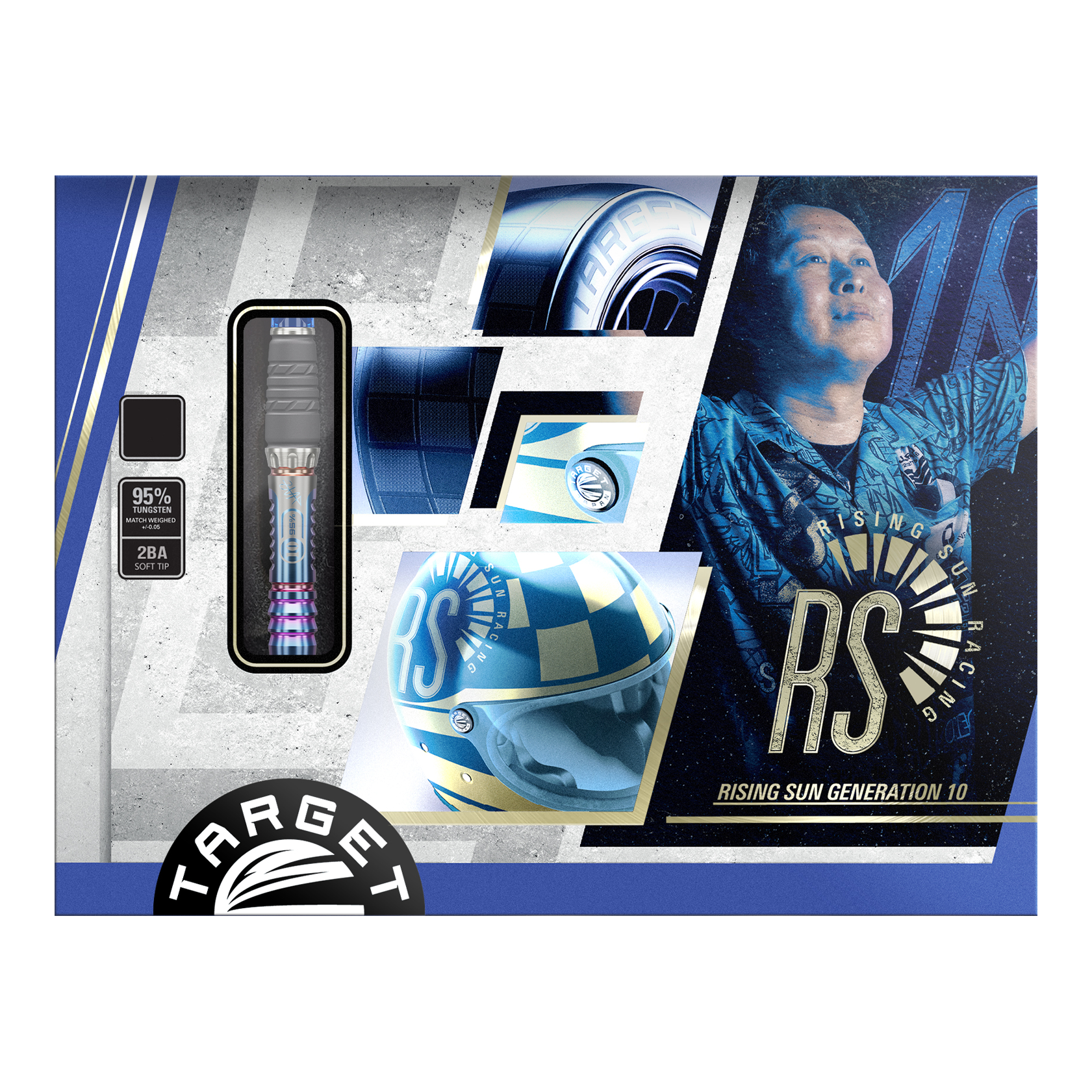 Zu sehen ist das Produkt Target Japan Rising Sun GEN10 Softdarts - 21,5g. Das Design und die Materialien sind für Profis geeignet.
