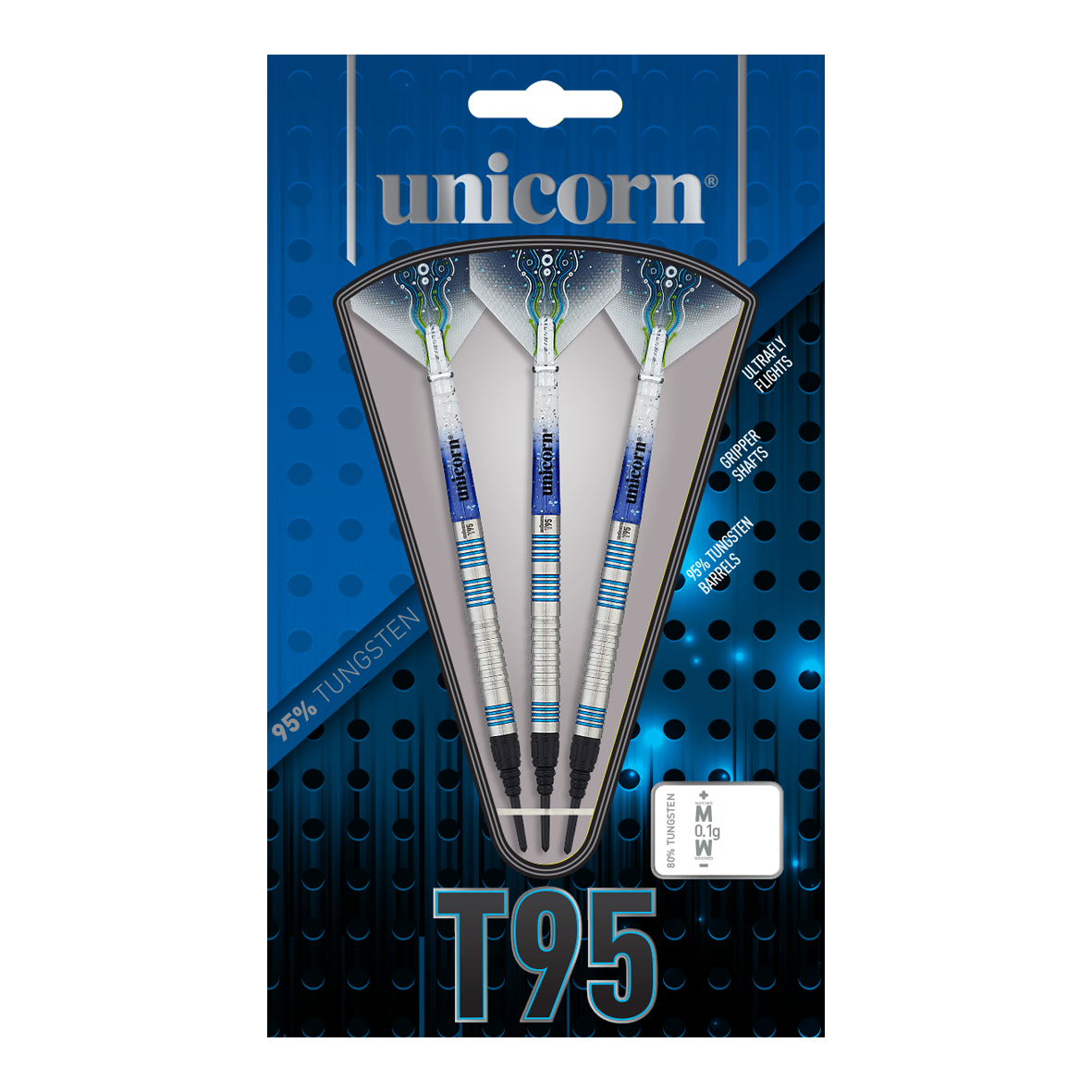 Fléchettes souples Unicorn T95 Core XL Bleu