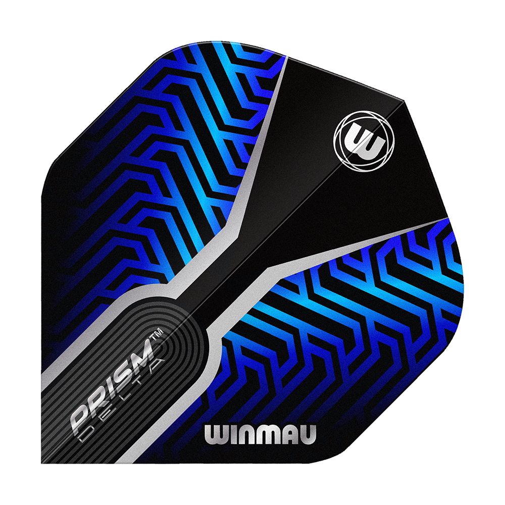 Vols standard Winmau Prism Delta Blue n° 2 Hier zu sehen sind die Winmau Prism Delta Blue No2 Standard Flights. Die Dart Flights verfügen über ein auffälliges blau-schwarzes Muster.