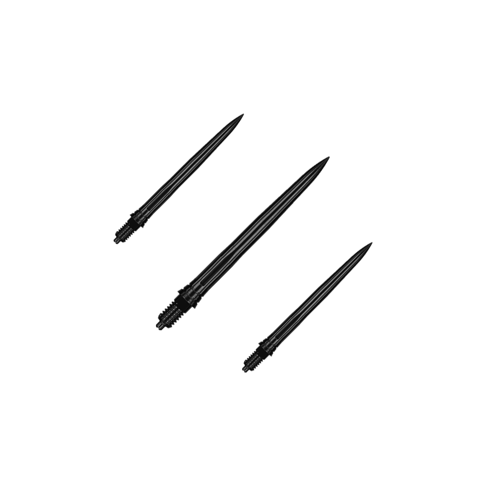 Pointes de fléchettes Caliburn EZ-EVO - Lisses - Noires Hier sind EVO181 Caliburn EZ-EVO Dartspitzen Smooth Schwarz 28mm als Set dargestellt. Die Dartspitzen sind schwarz und haben eine glatte Oberfläche.