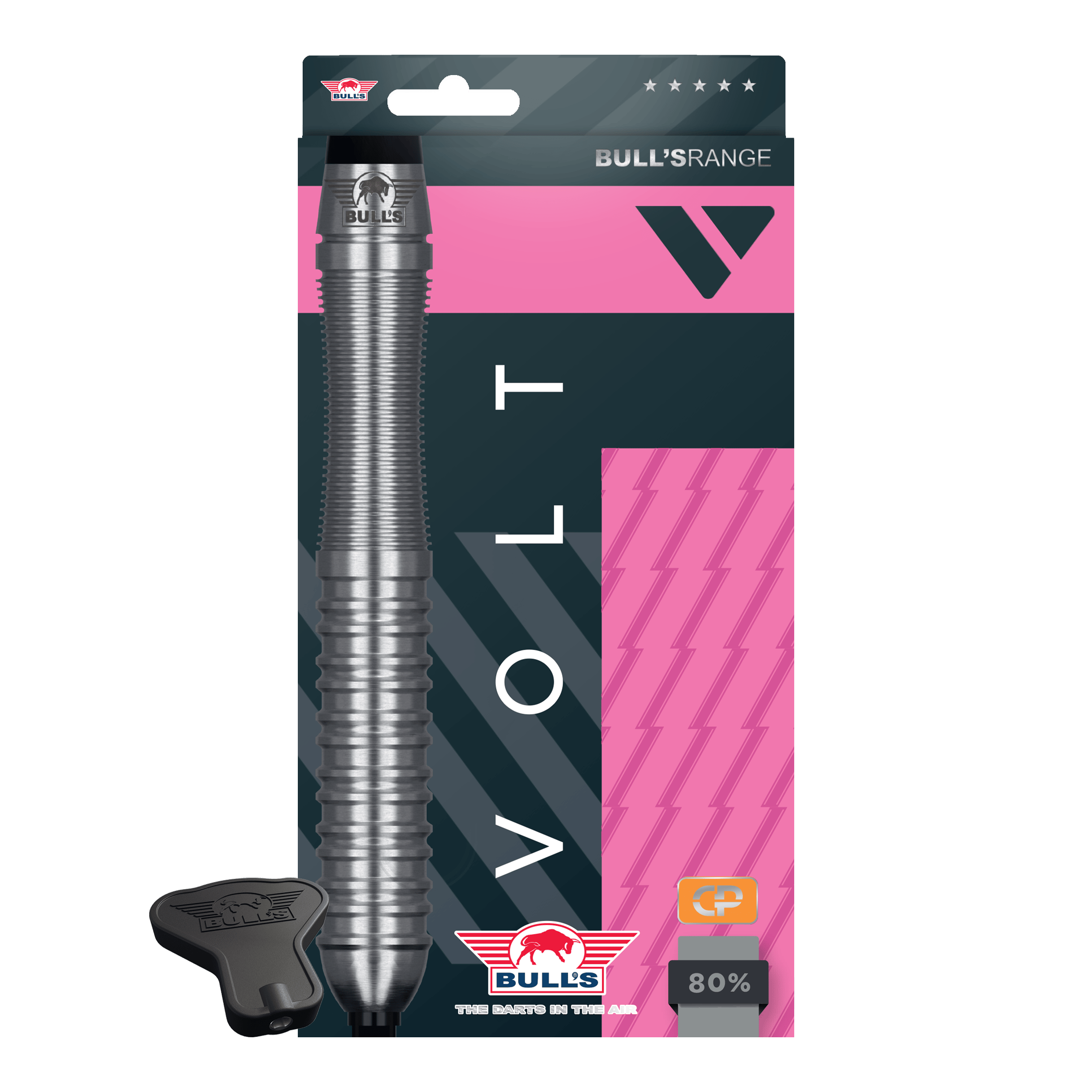 Fléchettes en acier Bulls NL Volt Pink Convertible Point
