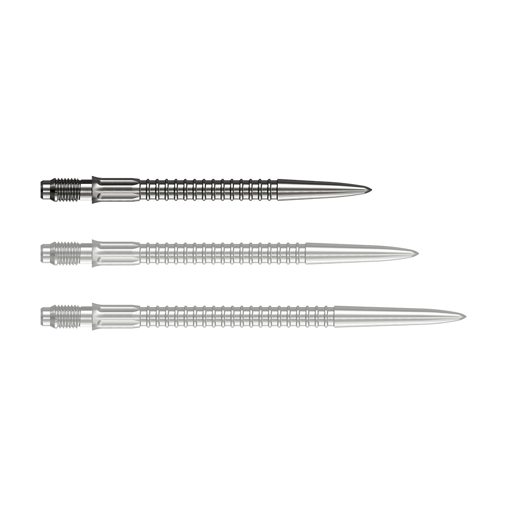 Pointes de fléchettes Mission R2.5 Rapid Point GV1 - Argent Zu sehen sind Mission R25 Rapid Point GV1 Dartspitzen, silberfarben und 30mm lang. Die Spitzen sind für den Austausch an Darts geeignet.