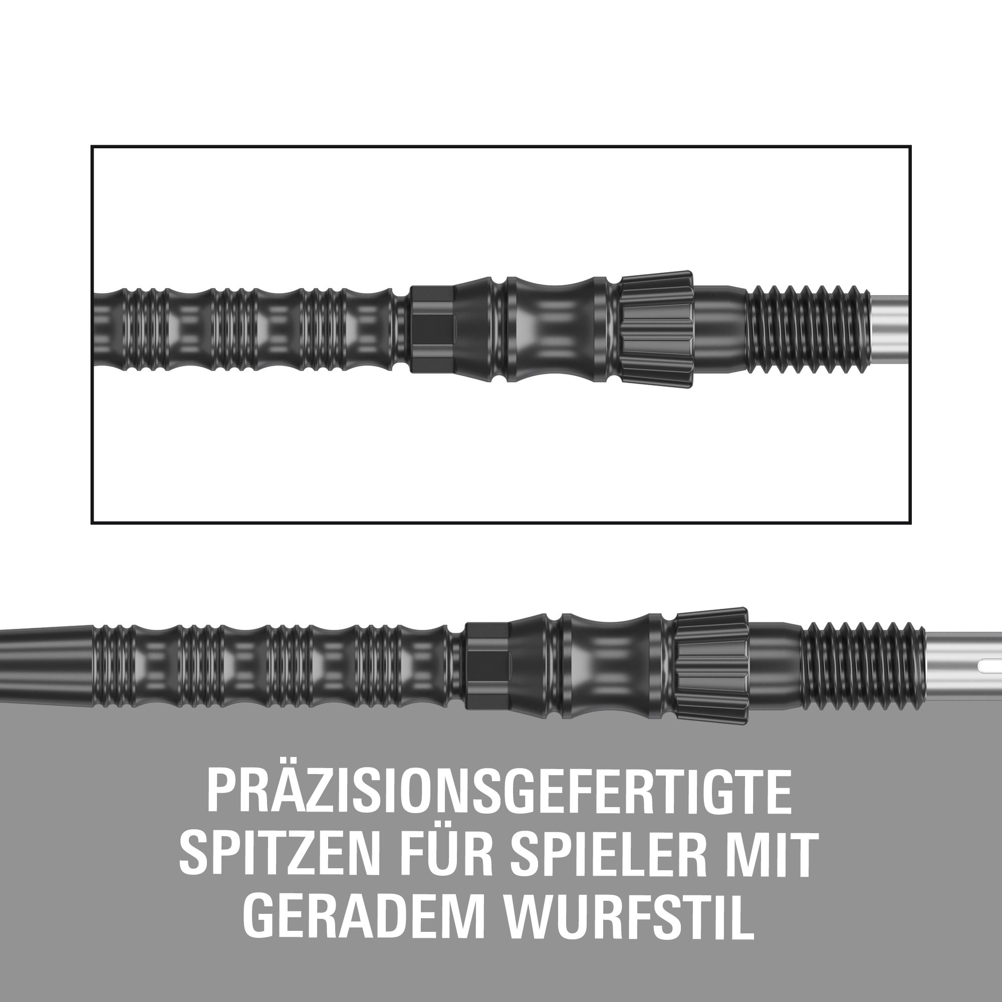 Pointes de fléchettes en acier Target Signature Swiss Point TRB - Noires Target Signature Swiss Point TRB Steeldartspitzen in Schwarz. Das Foto präsentiert die Dartspitzen detailliert.