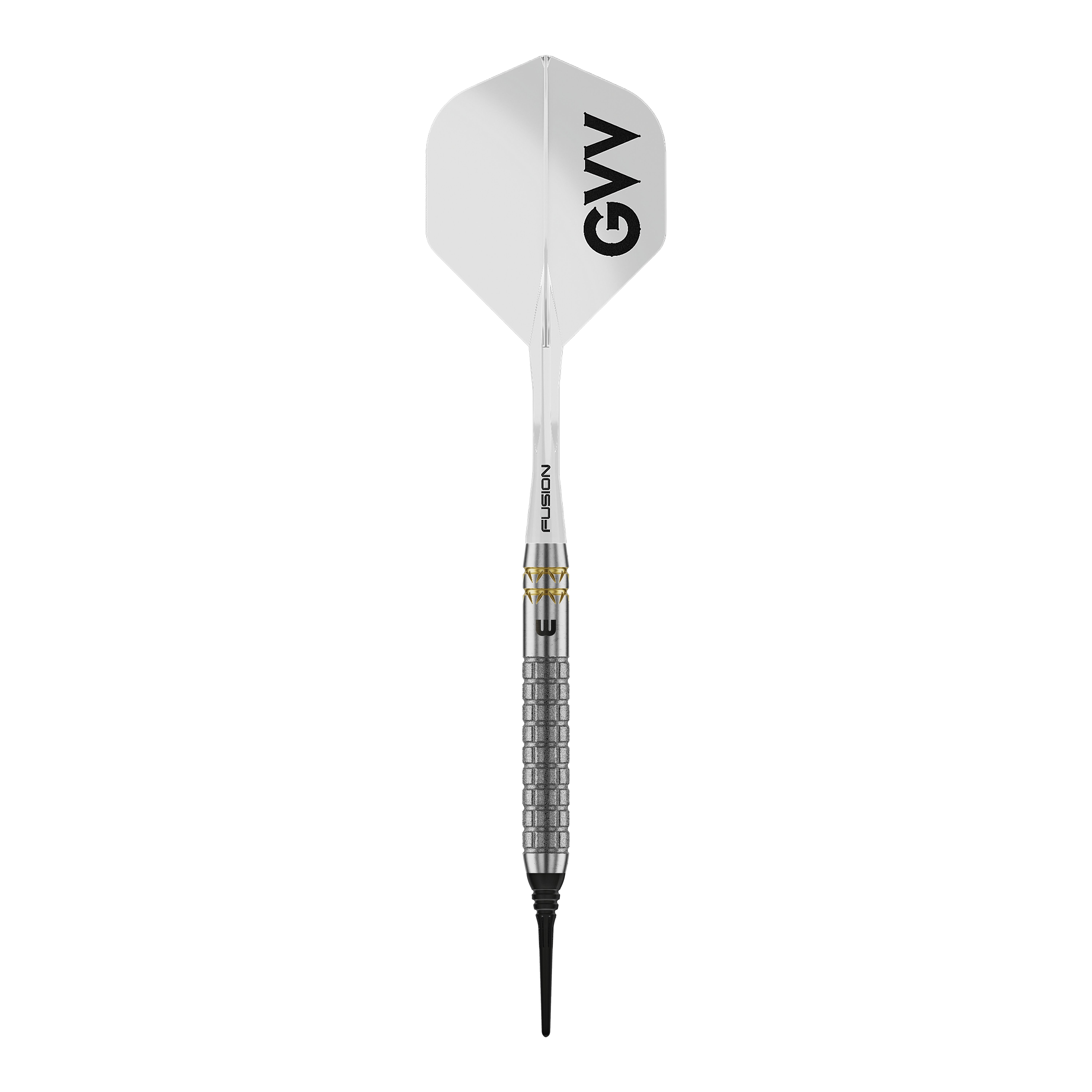 Fléchettes souples Winmau Gian Van Veen W-MAX - 18g Das Bild zeigt Winmau Gian Van Veen W-MAX Softdarts mit 18 Gramm. Die Darts sind im Profil dargestellt.