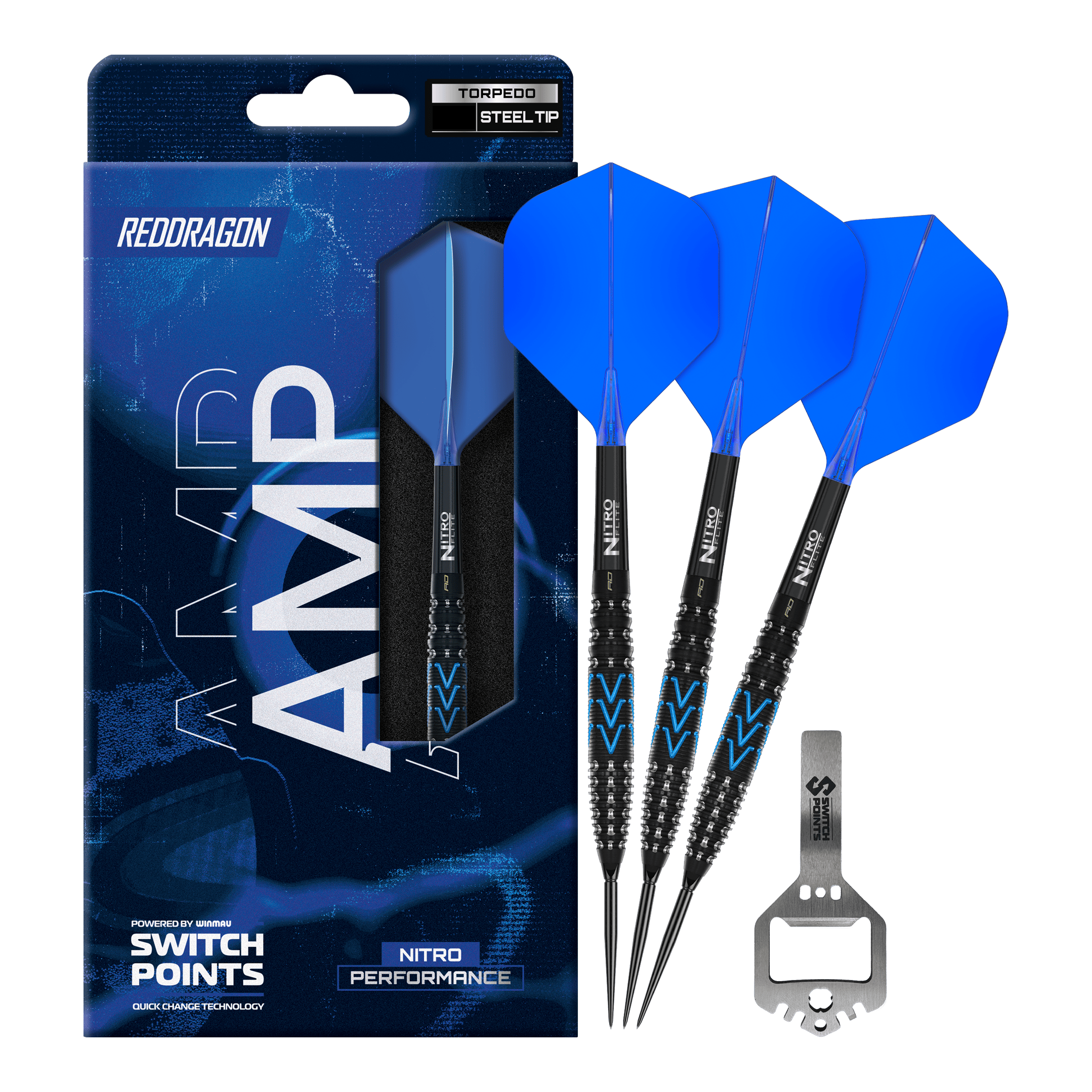 Fléchettes en acier Red Dragon AMP Torpedo Switch Point Auf dem Foto sind die Red Dragon AMP Torpedo Switch Point Steeldarts vollständig abgebildet. Diese Steeldarts sind ideal für Dartspieler und bieten hohe Qualität.