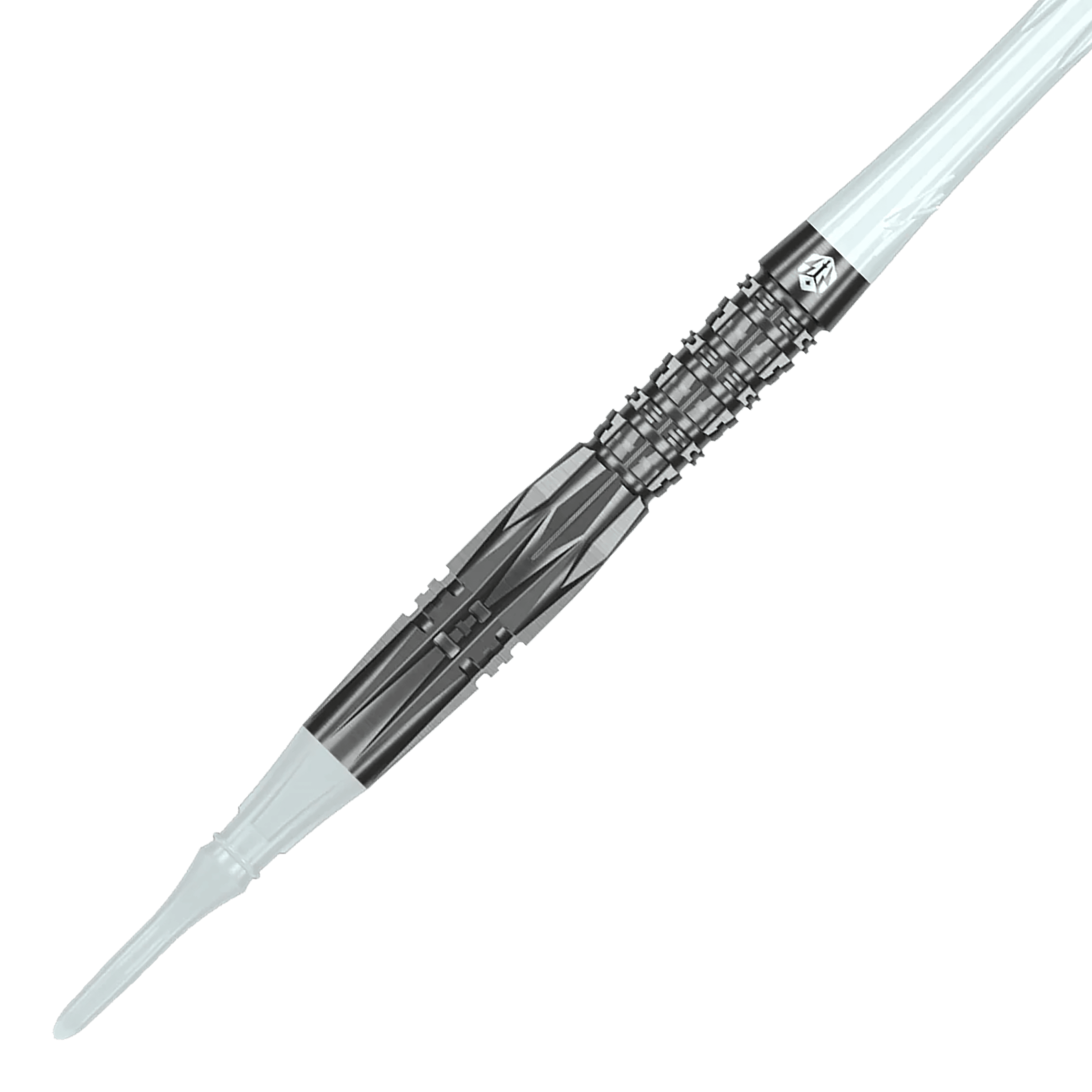 Fléchettes souples Caliburn Prisma P1 - 19 g Das Bild zeigt die Caliburn Prisma P1 Softdarts mit einem Gewicht von 19g. Es ist ein modernes Dartprodukt für Freizeit und Turniere.