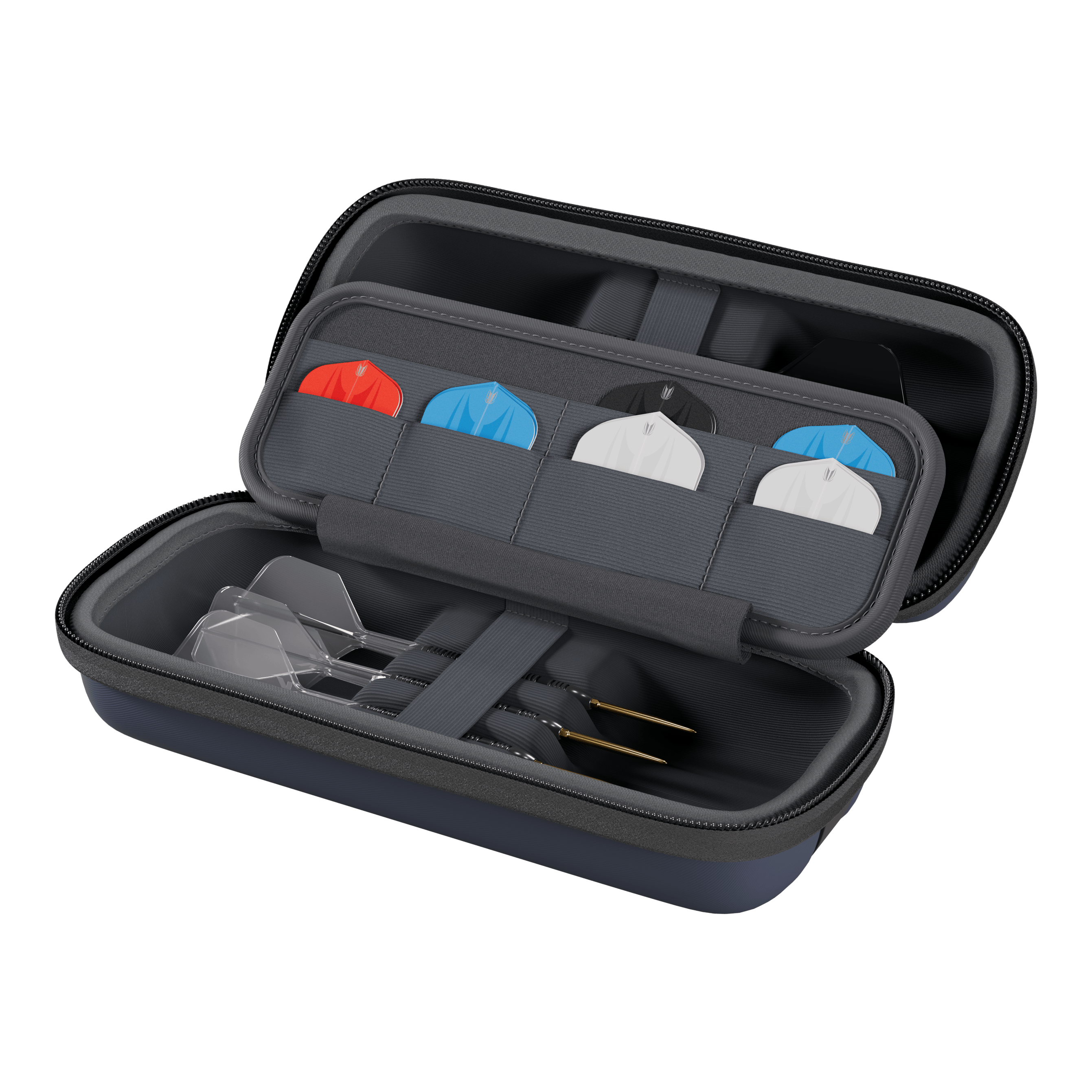 Étui à fléchettes Target BOA Das Bild zeigt ein weiteres Target BOA Dartcase in Navy und Dunkelgrau. Es ist ideal für den Transport von Darts und Zubehör geeignet.