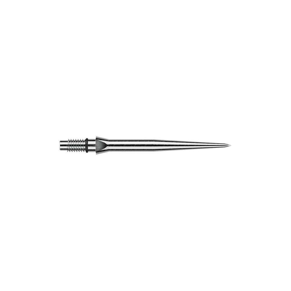 Pointes de fléchettes Winmau Switch Point en acier lisse - Effet argenté Zu sehen sind Winmau Switch Point Smooth Silver Effect Steeldartspitzen mit 26 mm Länge. Die Spitzen sind silberfarben und glänzend ausgeführt.