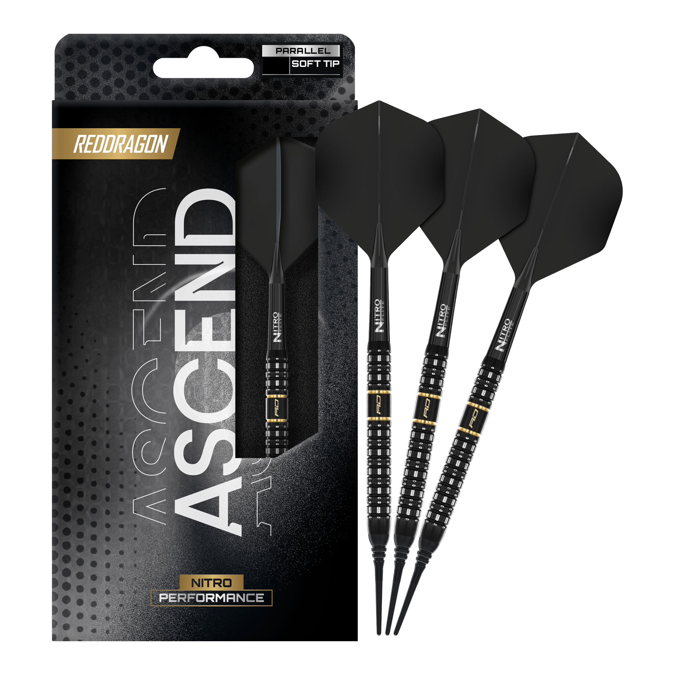 Fléchettes souples Red Dragon Ascend Parallel - 20 g Abgebildet sind Red Dragon Ascend Parallel Softdarts - 20g. Die Darts sind für Präzision beim Spiel konzipiert.