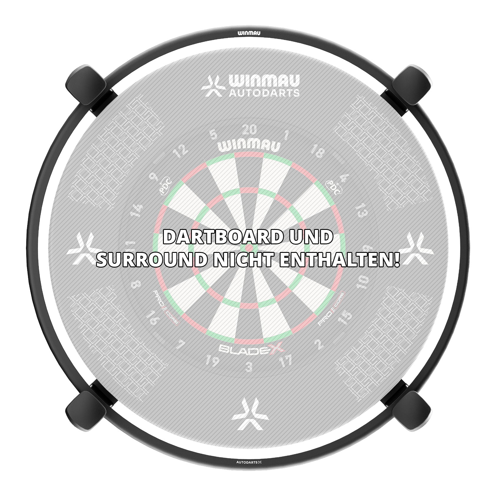Système de notation automatique Winmau Autodarts X Hier sieht man das Winmau Autodarts X Autoscoring-System. Das innovative System speichert und analysiert Dartscores automatisch.