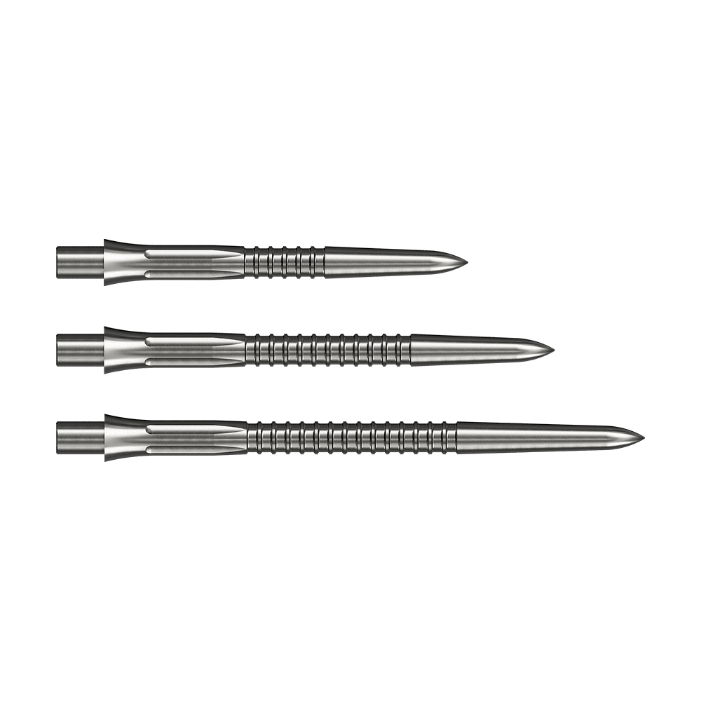 Embouts de fléchettes Mission Caliburn EVO GV1 - argent Auf dem Bild sieht man die Mission Caliburn EVO Dartspitzen GV1 in Silber. Die Spitzen sind für präzises Dartspiel konzipiert.