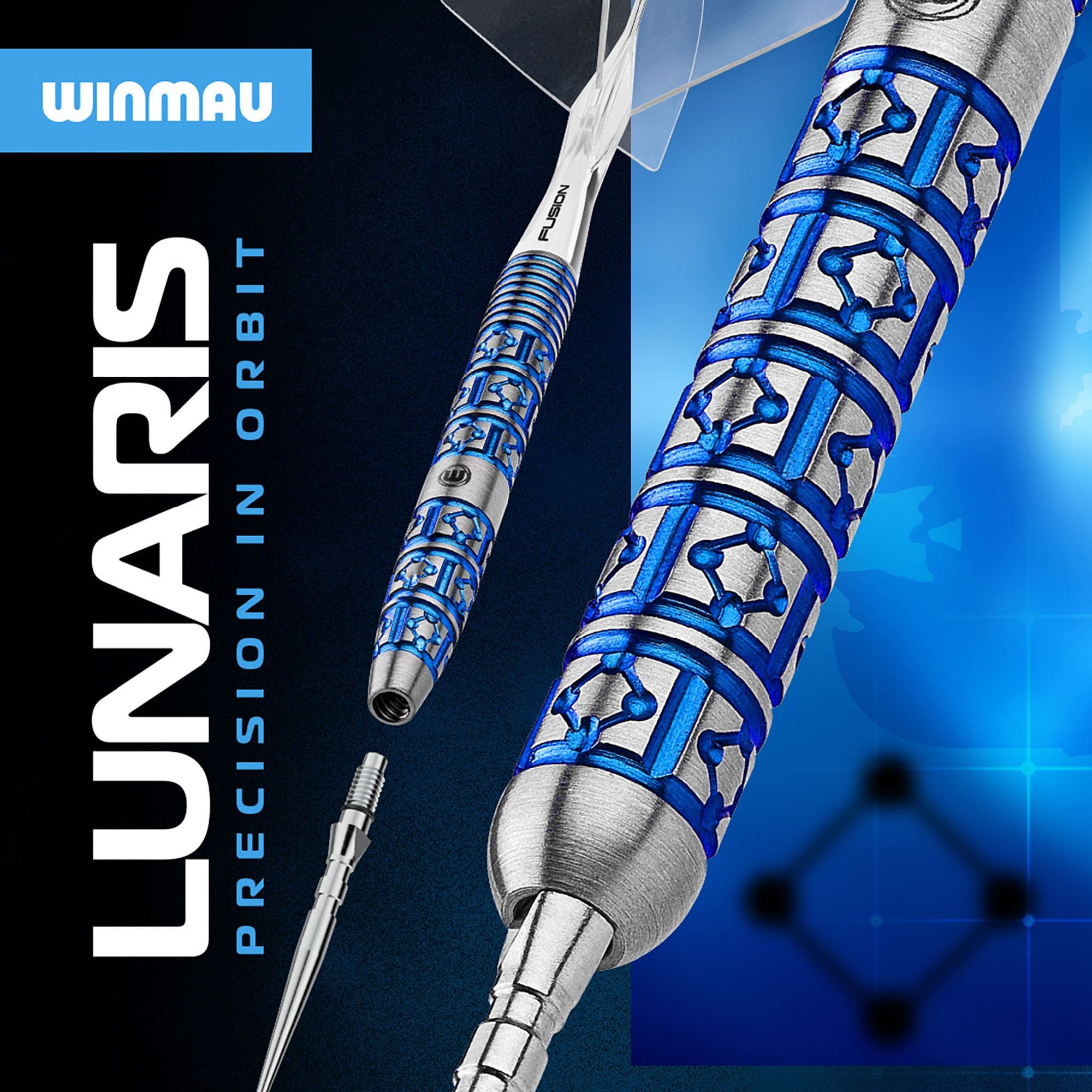 Fléchettes en acier Winmau Lunaris à pointe conique Abgebildet sind die Winmau Lunaris Tapered Switch Point Steeldarts. Sie zeichnen sich durch eine besondere Form und hochwertige Verarbeitung aus.