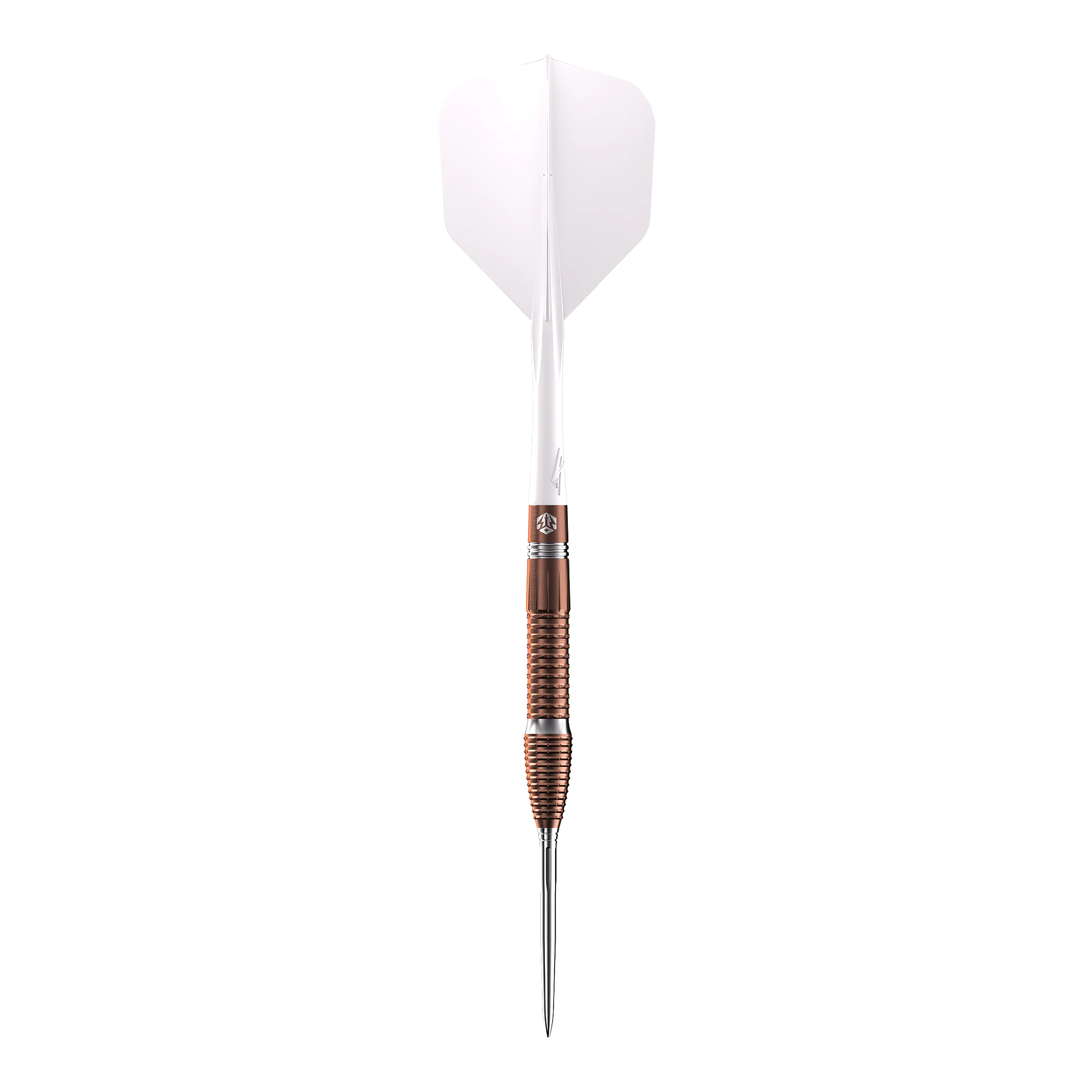 Zu sehen ist ein einzelner Steeldart aus der Caliburn Big Cats Lion Serie. Die Struktur und Details des Darts sind klar zu erkennen.