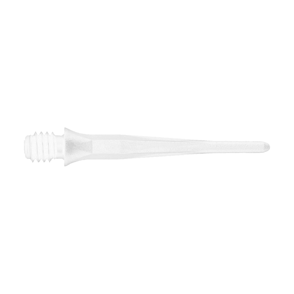 Gezeigt werden Caliburn 2BA Softdartspitzen in Weiß als praktischer 50er Pack. Diese weißen Softdartspitzen sind für viele Darts geeignet.