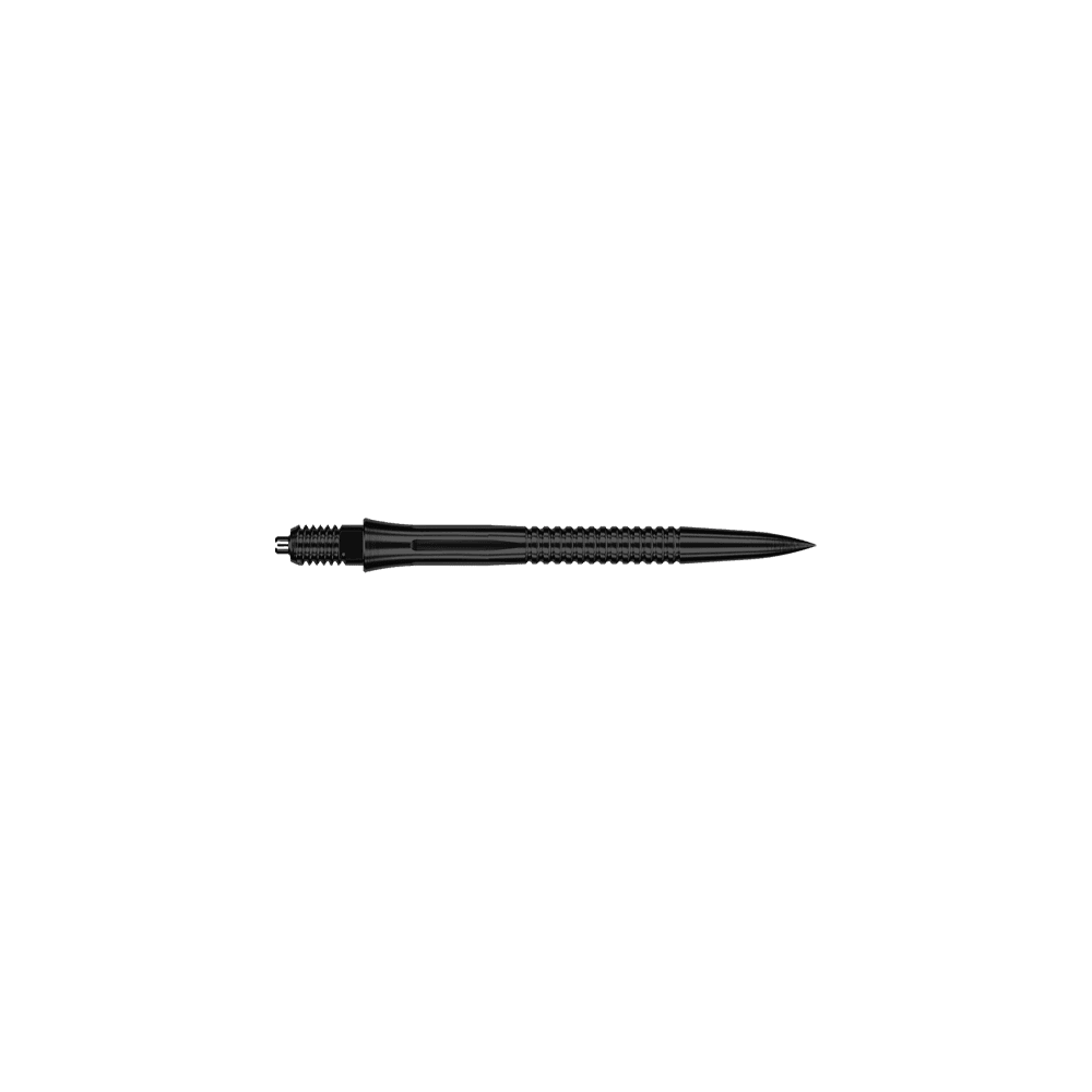 Embouts de fléchettes Caliburn EZ-EVO - Rainurés - Noirs Zu sehen ist eine EVO201 Caliburn EZ-EVO Dartspitze mit Rillen in Schwarz und einer Länge von 28 mm. Die Dartspitze eignet sich besonders für den Einsatz im Dartsport.