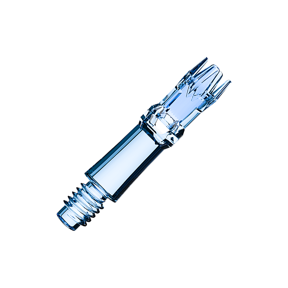 Tiges de rechange pour système L de style L - Bleu clair Zwei blaue transparente Ersatzshafts sind dargestellt. Die Shafts liegen nebeneinander.
