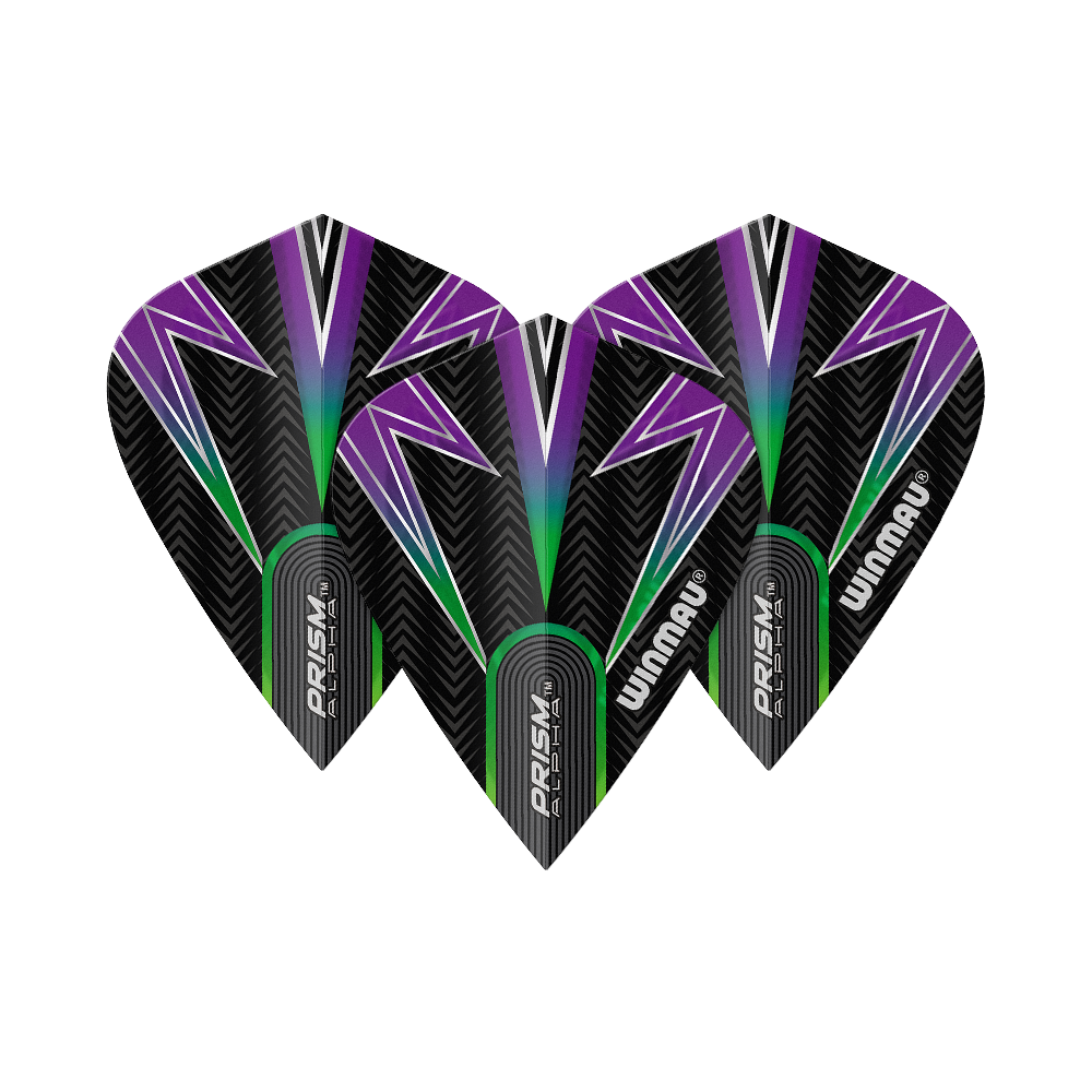 Vols de cerf-volant Winmau Alpha noir vert violet