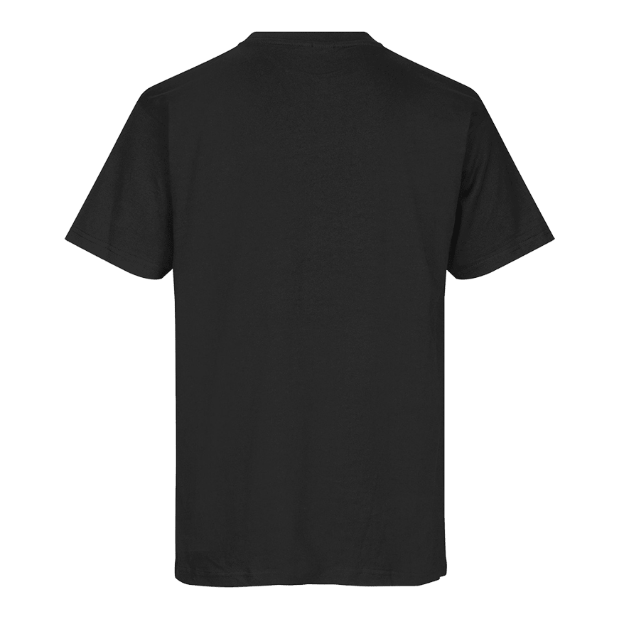 T-Shirt Barils et Arbres - Noir Dies ist ein einfaches schwarzes T-Shirt. Auf dem Bild ist die Rückseite des T-Shirts zu sehen.