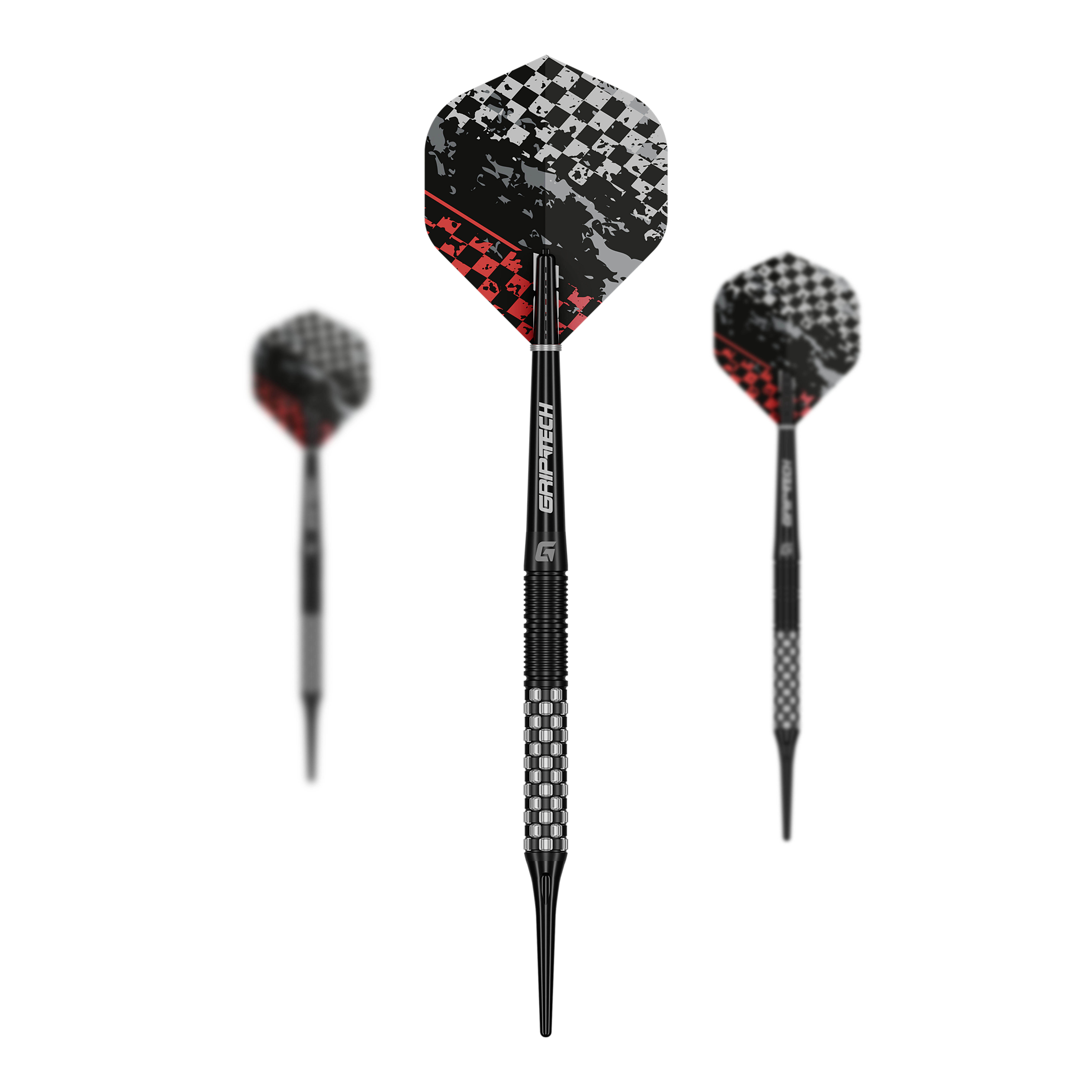 Fléchettes souples GOAT Finish Line - 20 g Das Bild zeigt die GOAT Finish Line Tungsten Softdarts mit einem Gewicht von 20g. Die Darts sind für das Softdartspiel konzipiert.