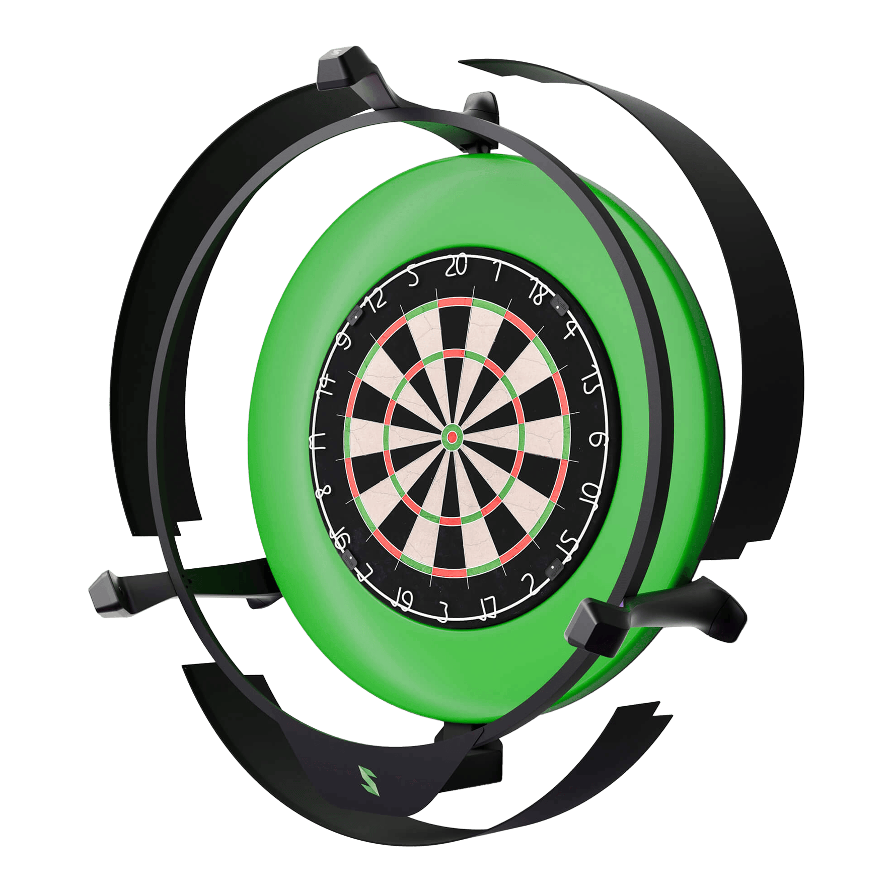 Système de notation électronique Scolia Home 2 avec anneau lumineux 2026 Das Bild zeigt das Produkt "Scolia Home 2 Electronic Score System mit Beleuchtungsring". Es handelt sich um ein elektronisches Punktesystem für Dartboards, das von einem grünen Beleuchtungsring umgeben ist.
