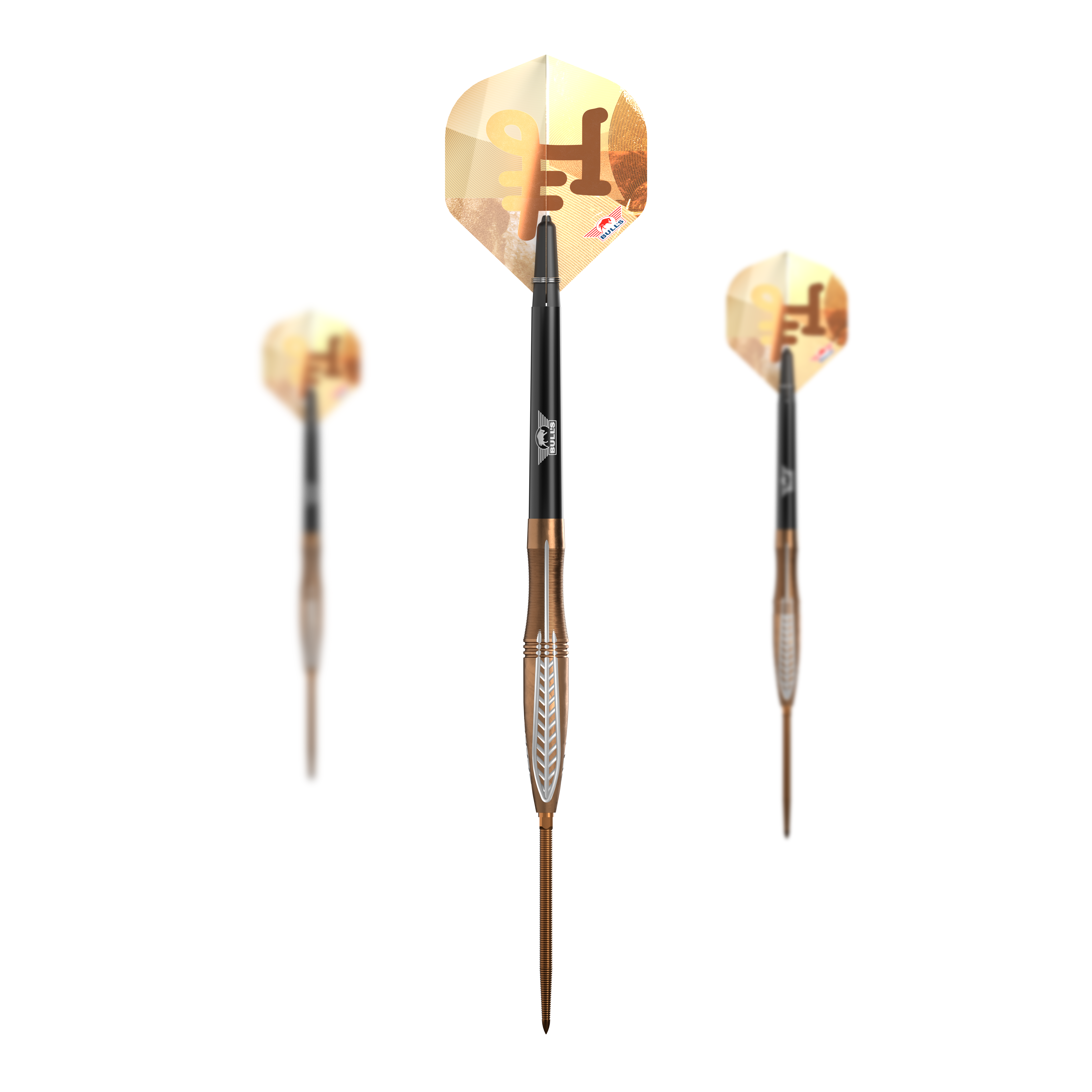 Fléchettes en acier à pointe convertible Bronzo Flux Bulls NL Abgebildet sind Bulls NL Bronzo Flux Convertible Point Steeldarts. Das Set eignet sich für alle Dartspieler.