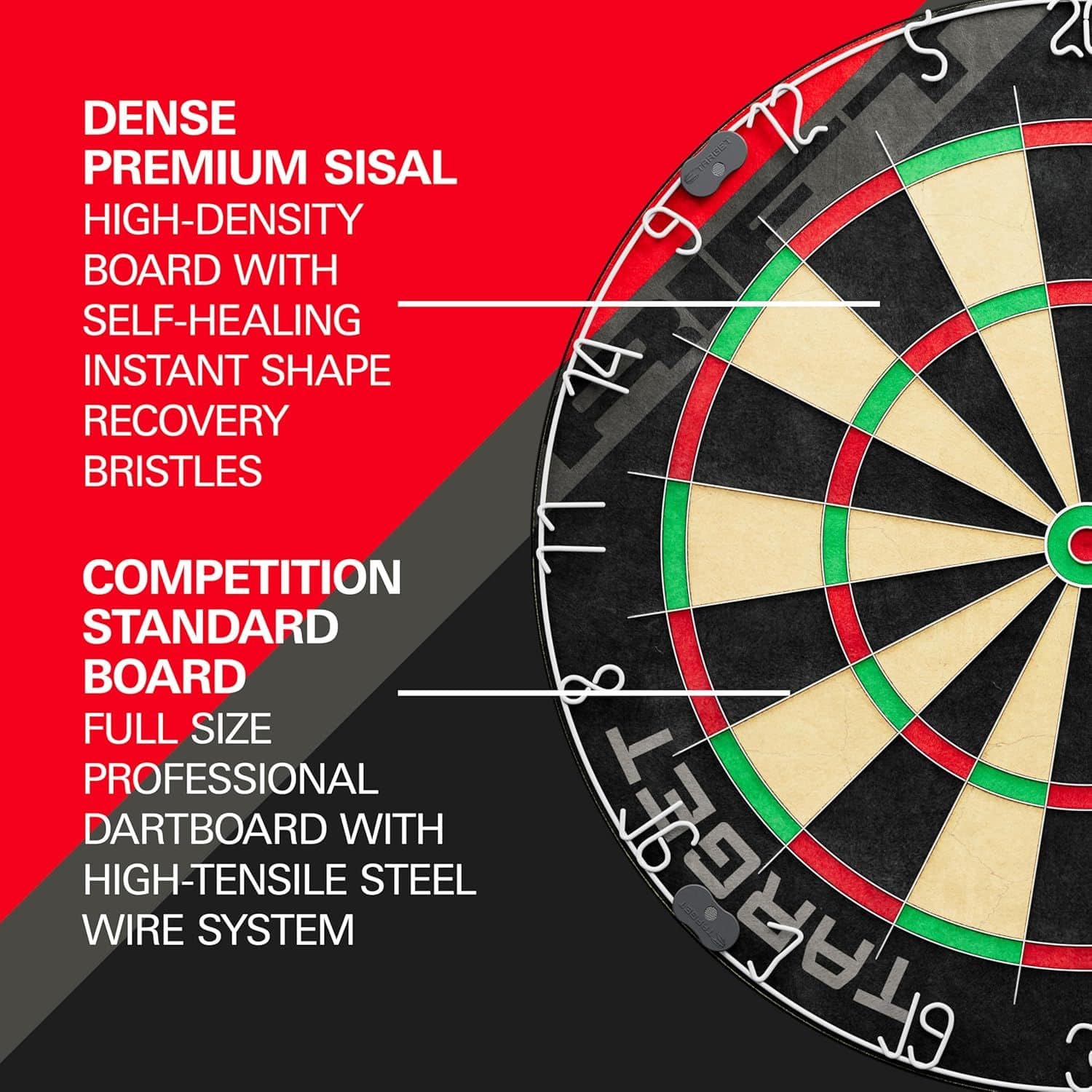 Ensemble de fléchettes en acier Target Rift Das Bild zeigt das Target Rift Steeldartboard Set. Das Set ist ideal für Dartspieler geeignet.