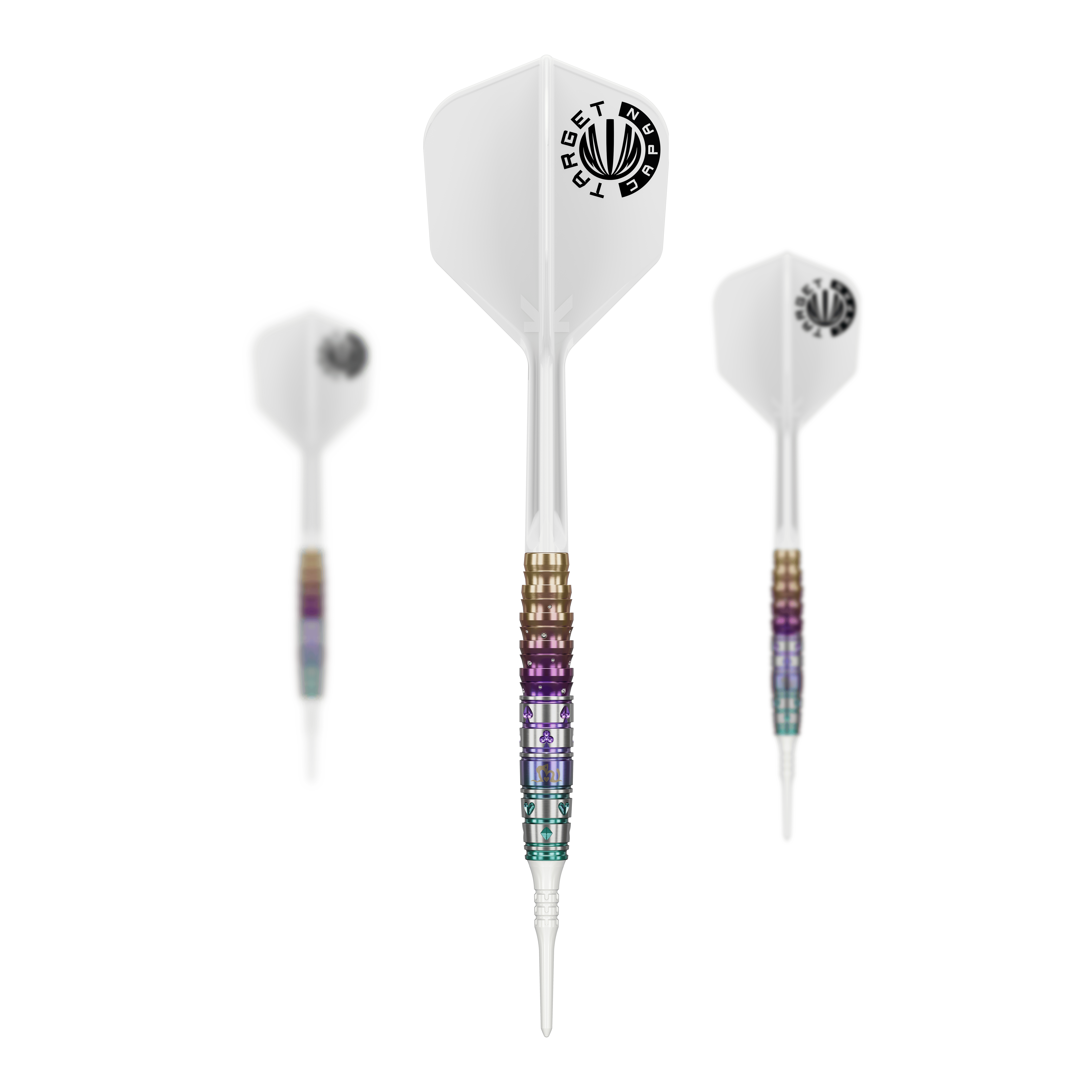 Target Japan Prime Series Mayuko Morita Mayo GEN7 Softdarts mit 18g Gewicht sind auf dem Bild zu sehen. Das Produkt ist speziell für Dartspieler entworfen.