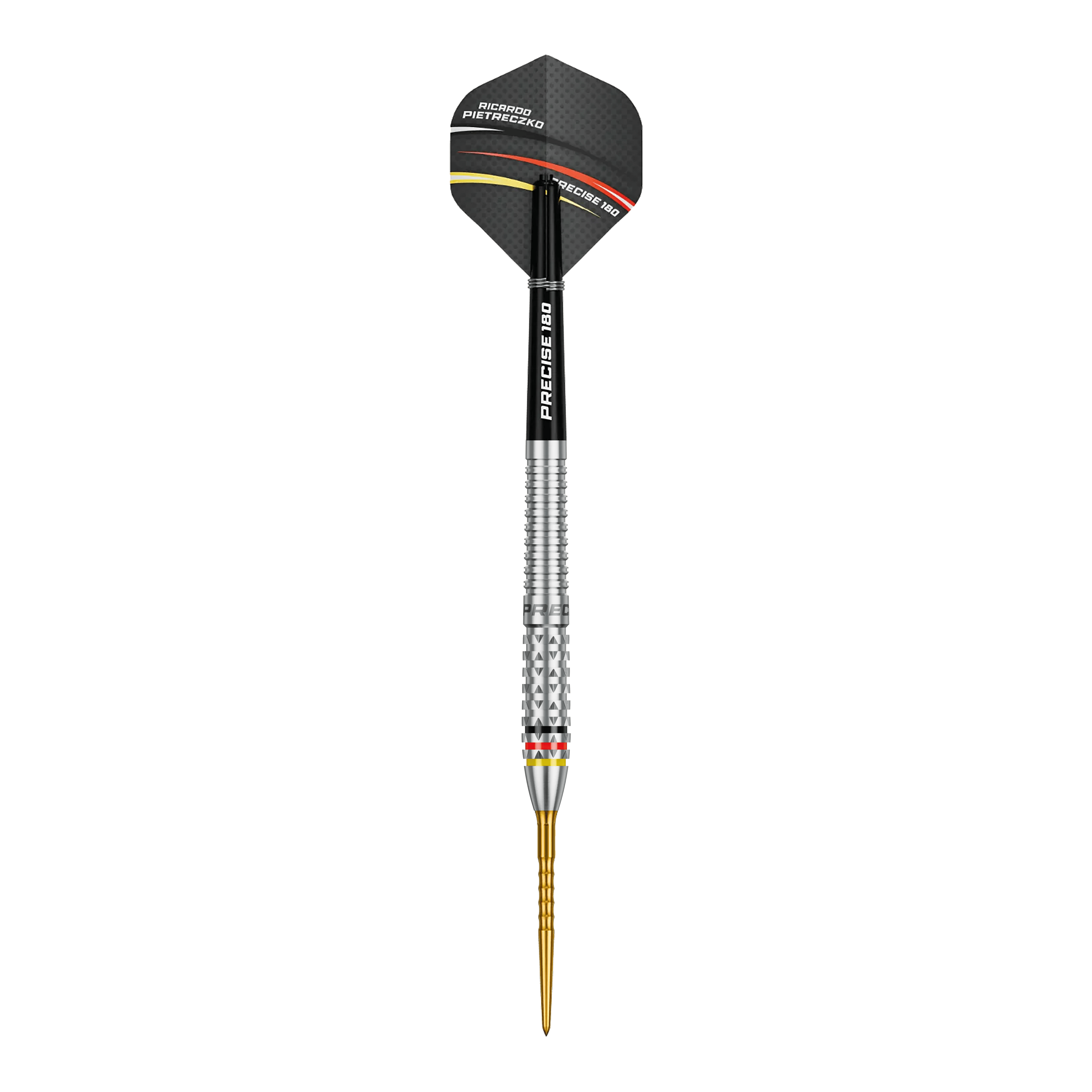 Fléchettes en acier Precise 180 Ricardo Pietreczko GEN1 Hier ist ein Precise 180 Ricardo Pietreczko GEN1 Steeldart abgebildet. Der Dartpfeil ist für das Steeldartspiel konzipiert.