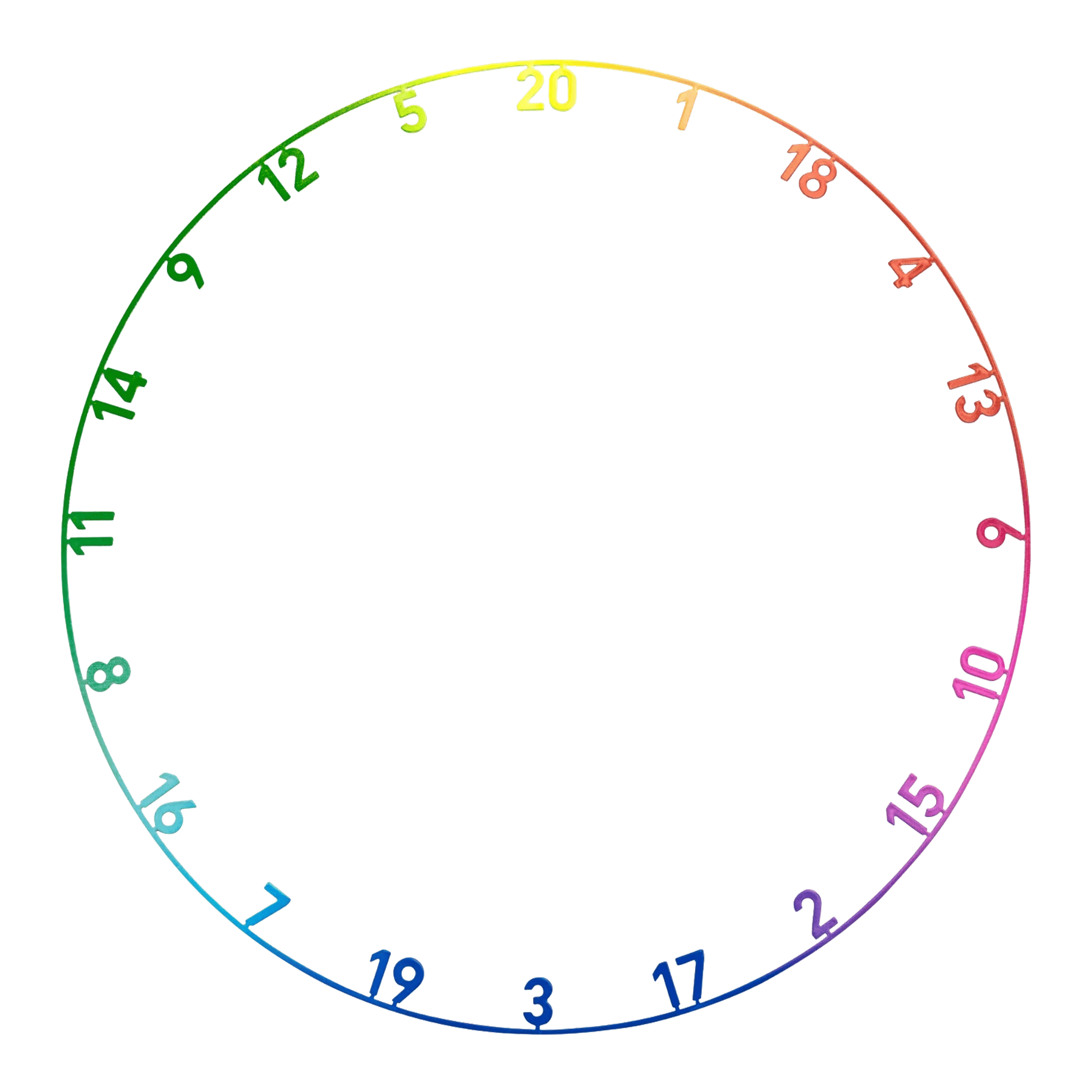 Cible de fléchettes Precise 180 en acier Endorphine avec anneau numéroté - Spectrum Auf dem Bild sieht man das Precise 180 Endorphine Steeldartboard mit Nummernring in der Ausführung Spectrum. Das Dartboard ist deutlich und detailreich zu sehen.