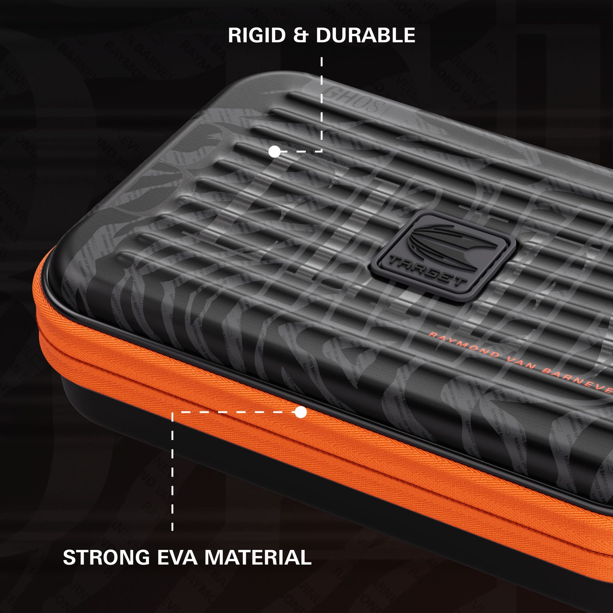 Étui à fléchettes Takoma XL Ghost Series Raymond Van Barneveld Das Bild zeigt das Takoma XL Ghost Series Raymond Van Barneveld Dartcase. Das Dartcase dient zur sicheren Aufbewahrung von Dartpfeilen.