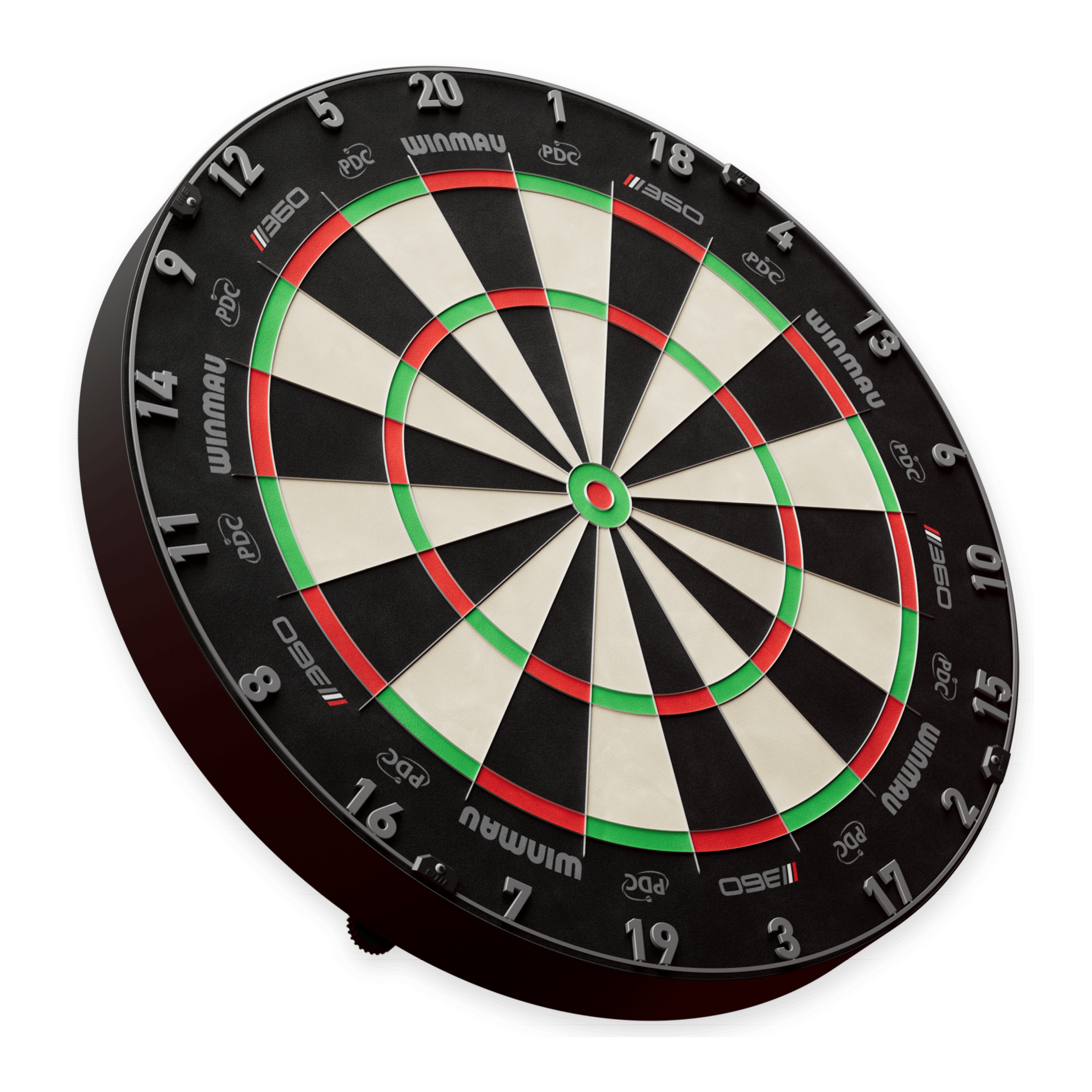 Zu sehen ist ein Dartboard aus der Nähe. Die Datei heißt '3060_Winmau_Blade_360_Steeldartboard_2b'.